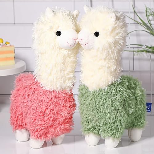Miniatura 8 de Chalyna 2 piezas de animal de peluche de llama de 10 pulgadas, lindo juguete de peluche de alpaca de llama, regalos de Pascua para baby shower,