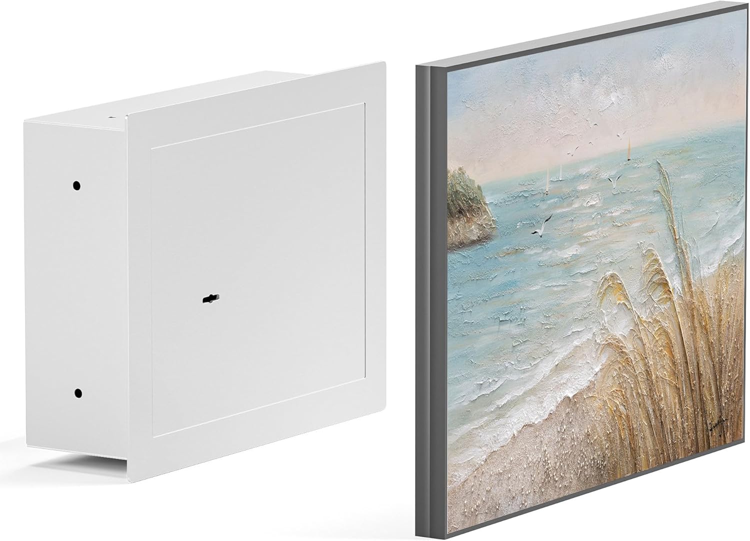 Small Wall Safe with Sliding Picture Frame