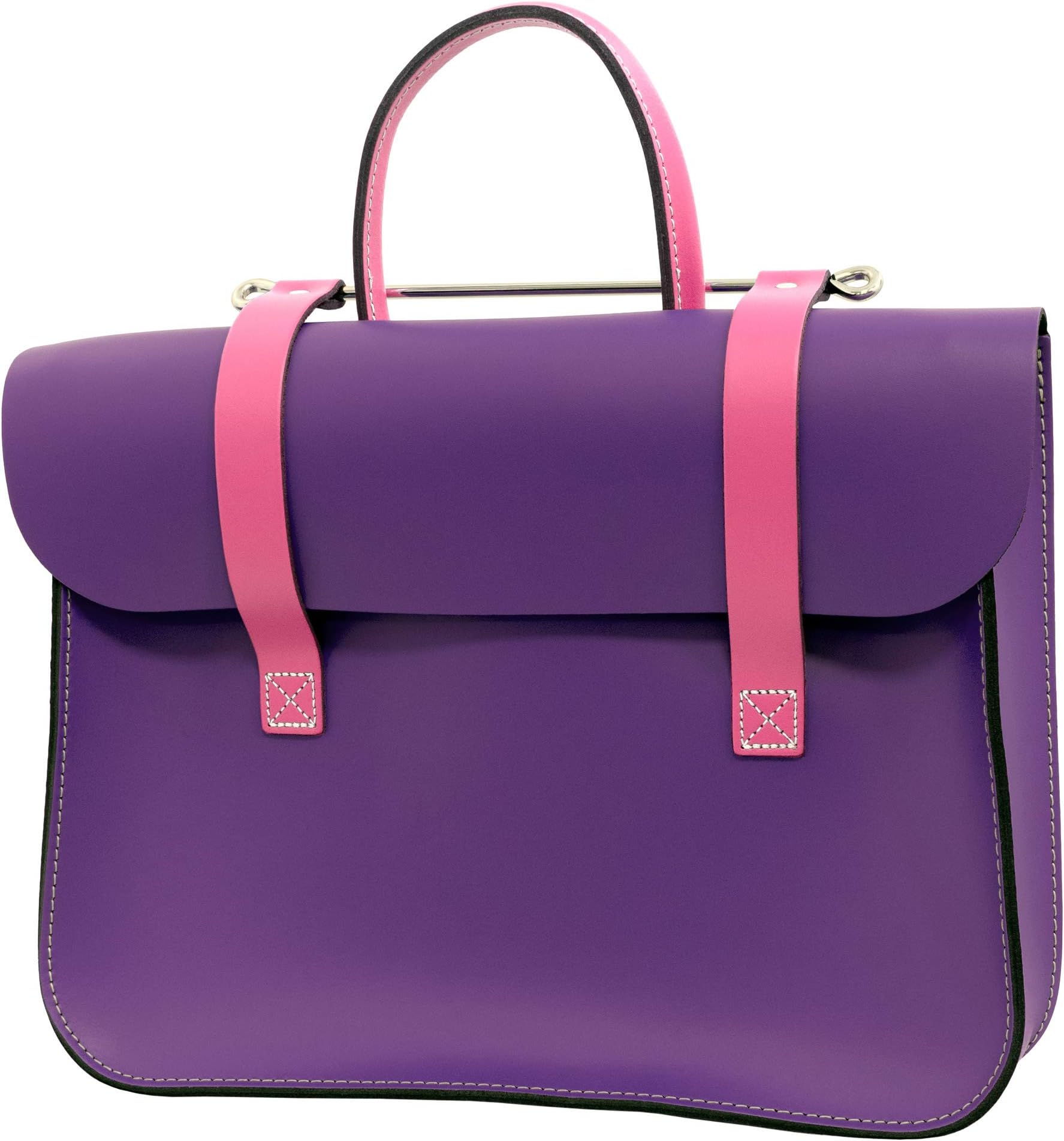 Oxford Traditional Leather MC1-PUPK Sheet Music Carry Case, Purple/Pink