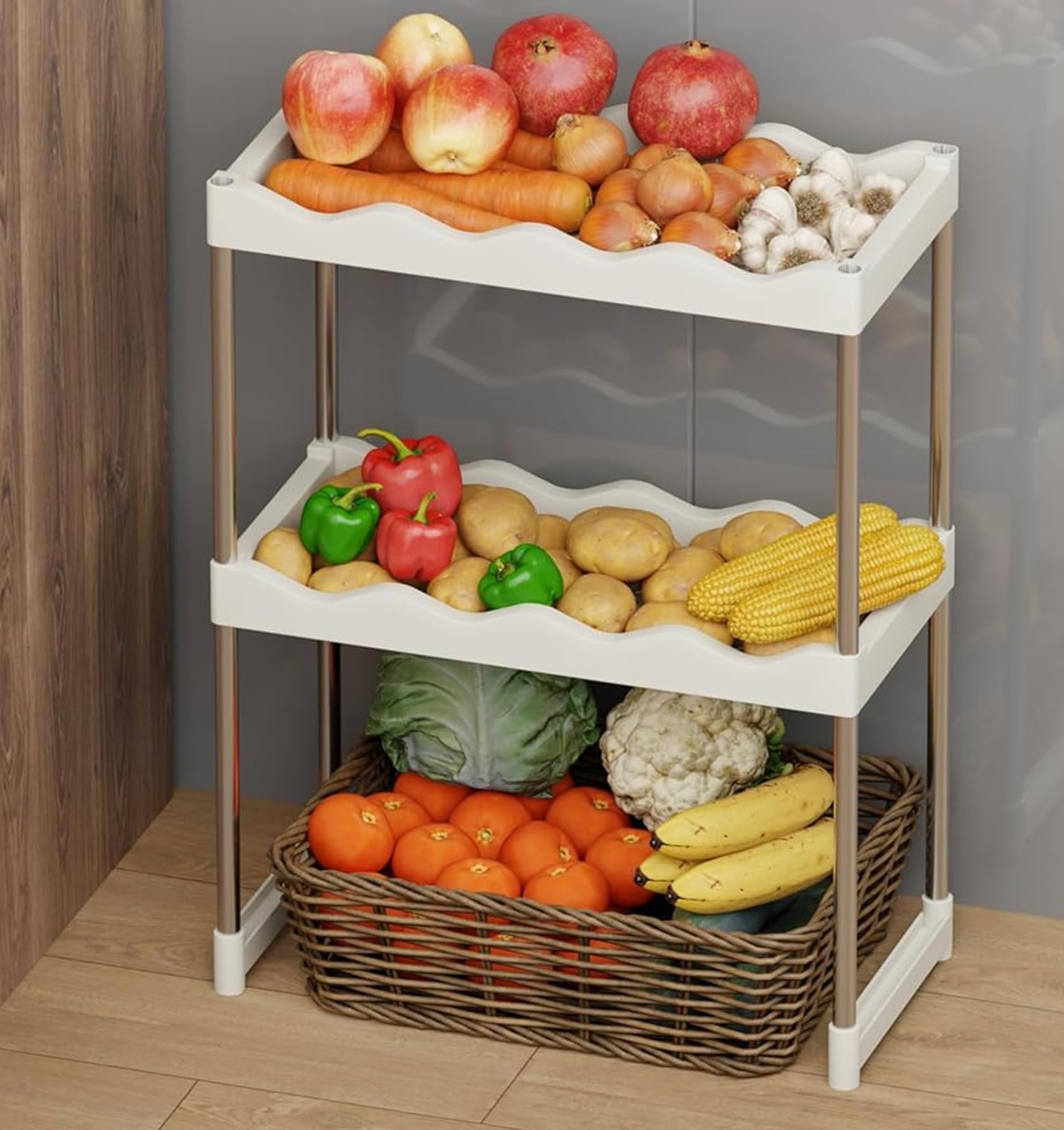 Lukzer 2 Tier Bookshelf Organizer Rack for Home & Office | Steel & Plastic Book Storage Stand (White, 71x50x24cm) | Multipurpose Display Shelf for Books, Files, Plants & Décor CH-007-image-47