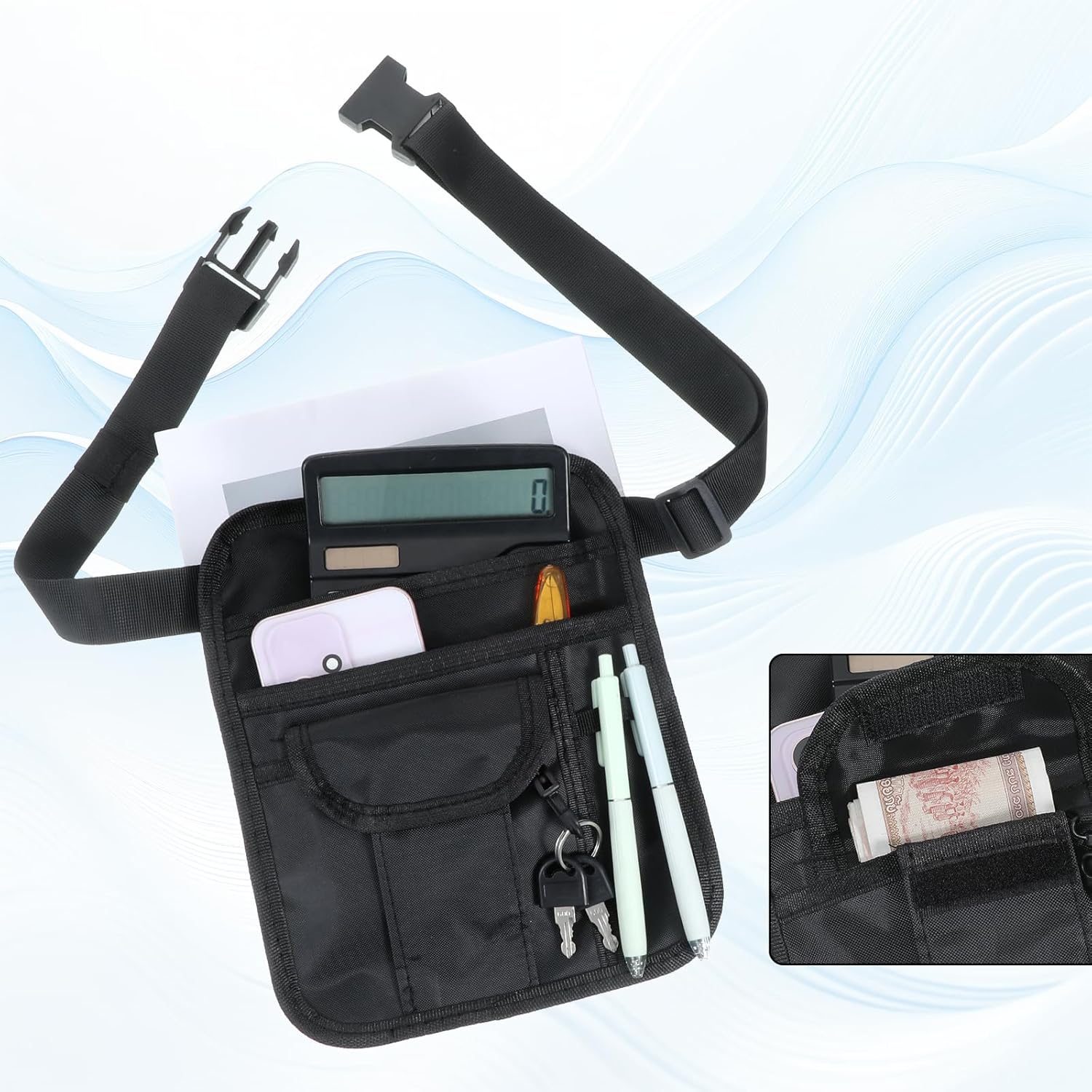 Utility Belt Server Apron Waitress Server Apron with Multiple Pockets Servers Aprons Waist Pouch with Adjustable Belt Waitress Accessories Bag Utility Waist Pack for Restaurants, Gardening, Nursing