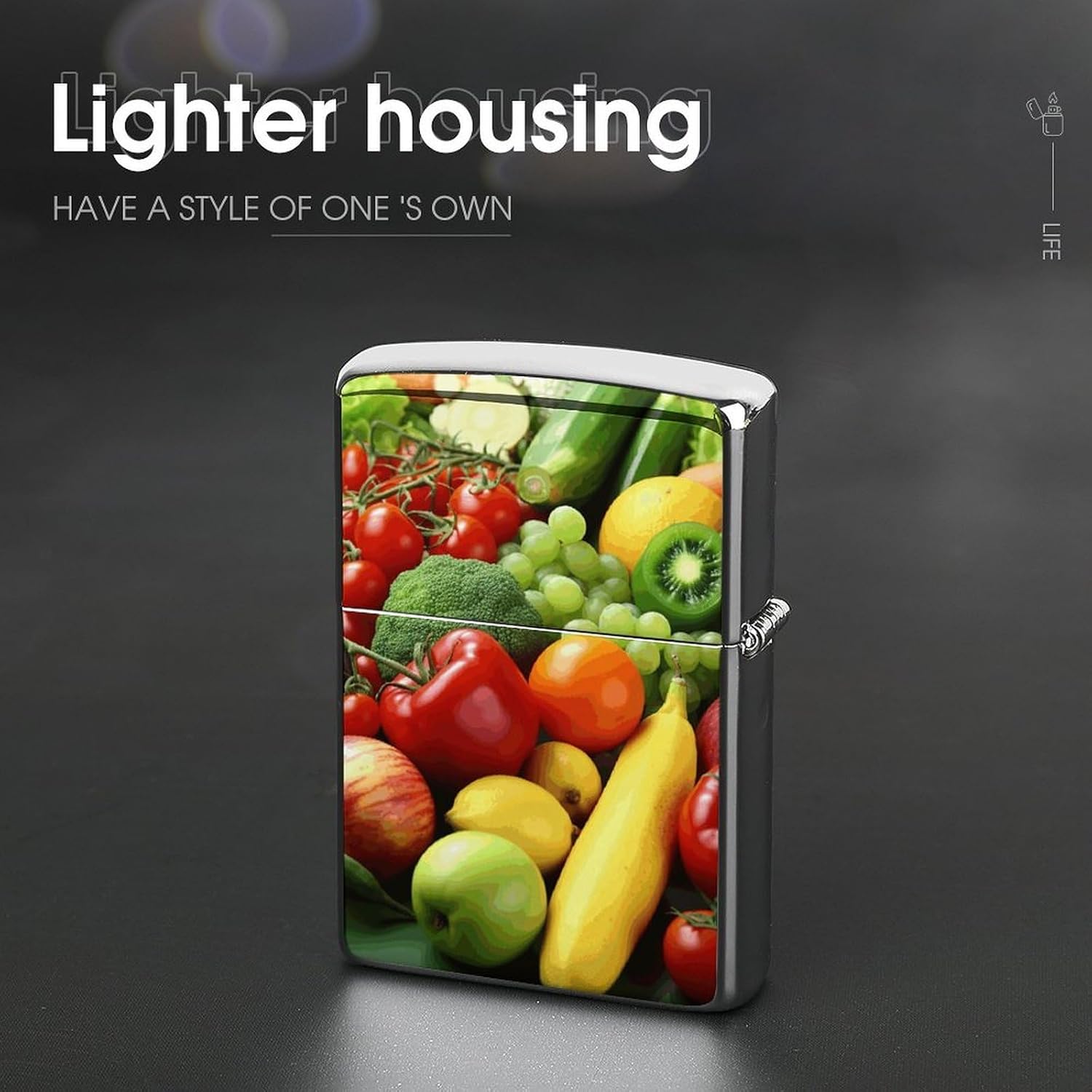 Fresh Vegetables Fruits Lighter Case Portable Metal Lighter Cover image 4