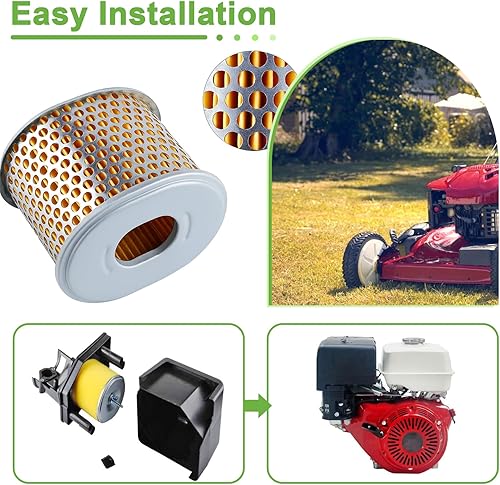 Miniatura 6 de Poweka Filtro de aire apto para motor GX390 GX340 13HP y 11HP con prefiltro de espuma. Reemplazar 17210-ZE3-505 17210-ZE3-010