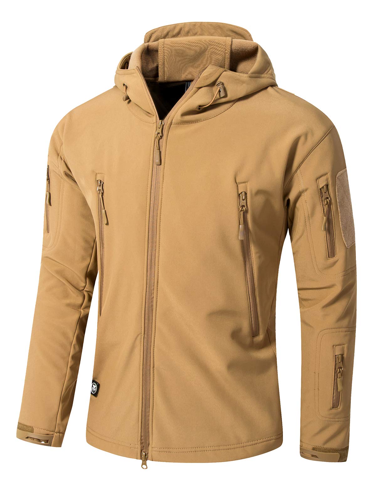 Veste Tactique Homme Militaire Airsoft Softshell Doublée Polaire à Capuche Outdoor Randonnée Chasse Manteau Hiver Blouson Camouflage