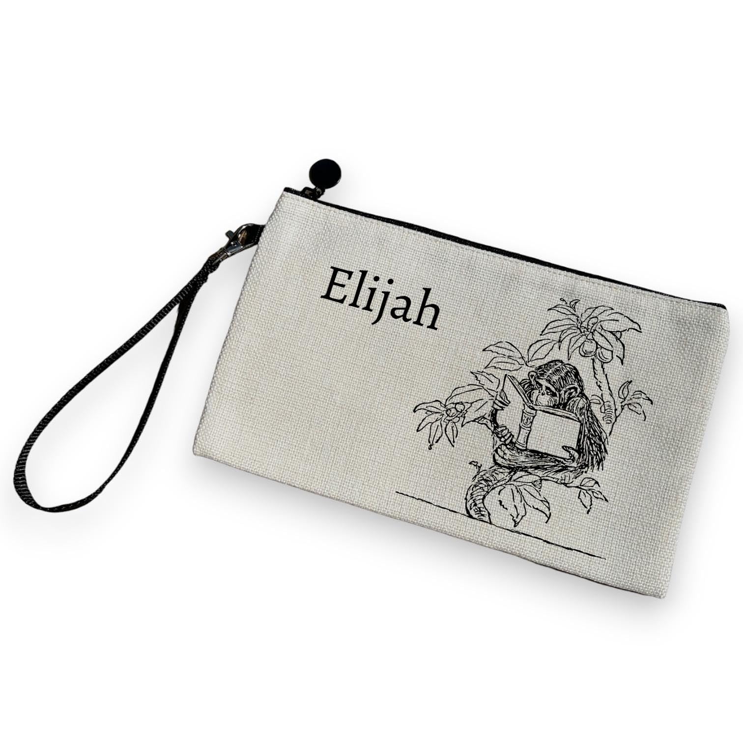 Personalised Monkey Pencil Case, Gift For Kids, Back To School Supplies for Teacher, Thank You Gift for Zoo Animal Lovers Stationary