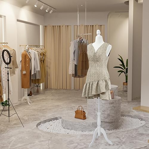Miniatura 7 de Bonnlo maniquí femenino en forma de vestido tamaño 10-12, torso de altura ajustable con soporte de trípode mejorado, maniquí de tamaño mediano para