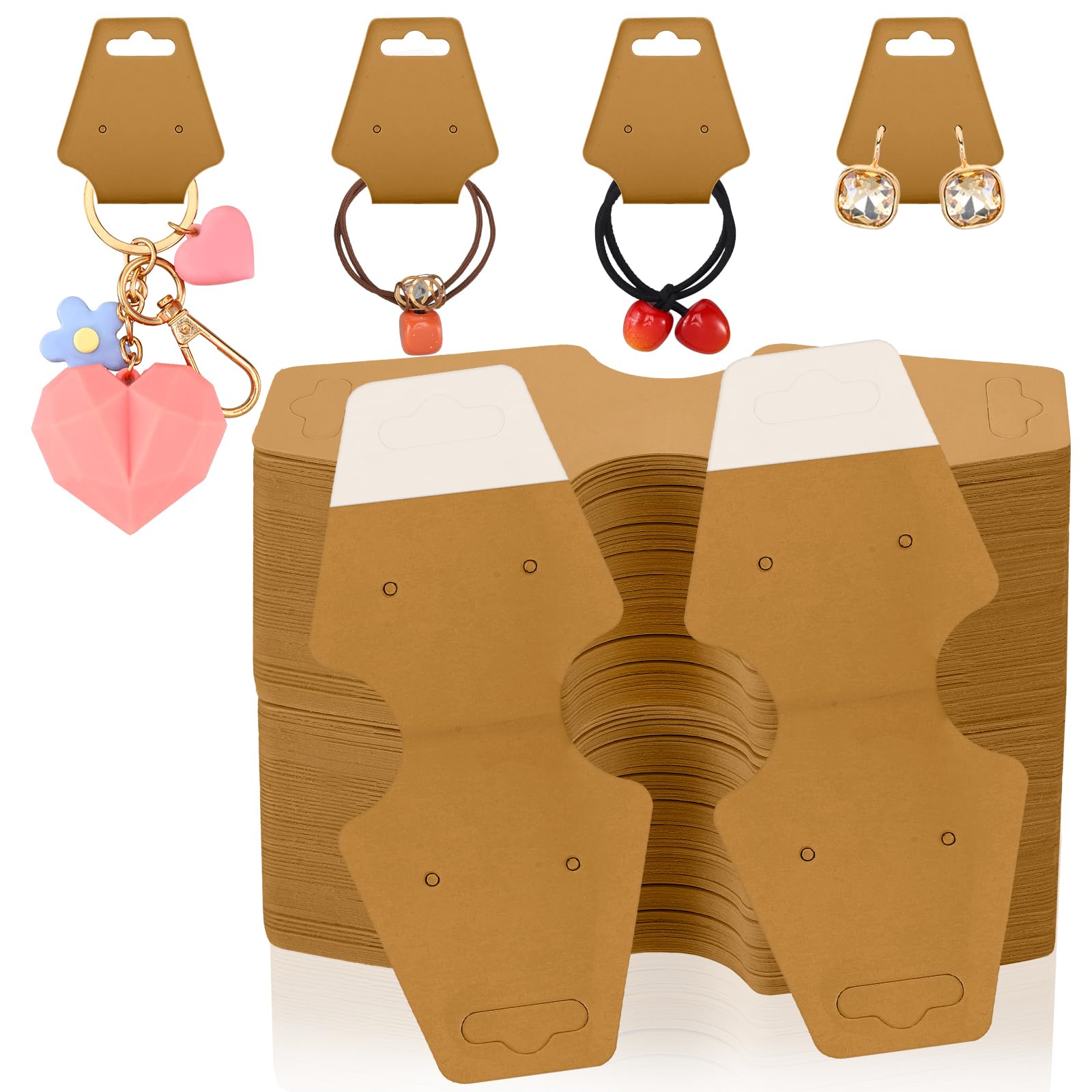 Porte-clés en papier kraft suspendu pour emballage de bijoux et cartes colliers