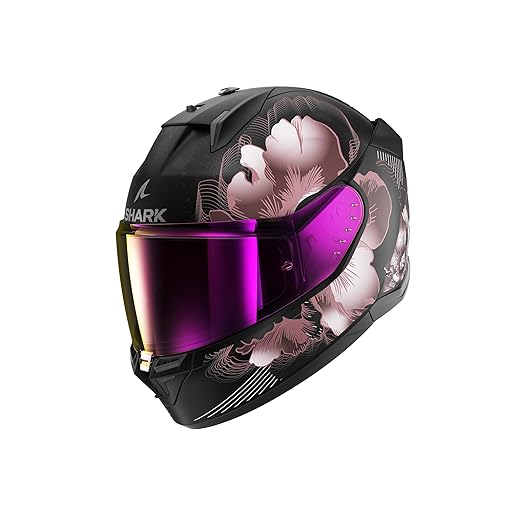 SHARK, Integral Motorcycle Helmet D-SKWAL 3 Mayfer Black/Pink KVQ