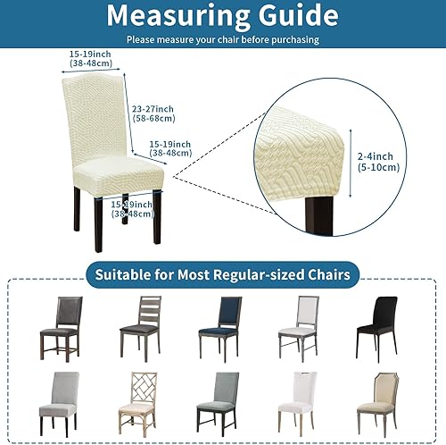 Miniatura 249 de Juego de 6 fundas elásticas para sillas de comedor, extraíbles y lavables, para sillas de comedor, hotel, ceremonia