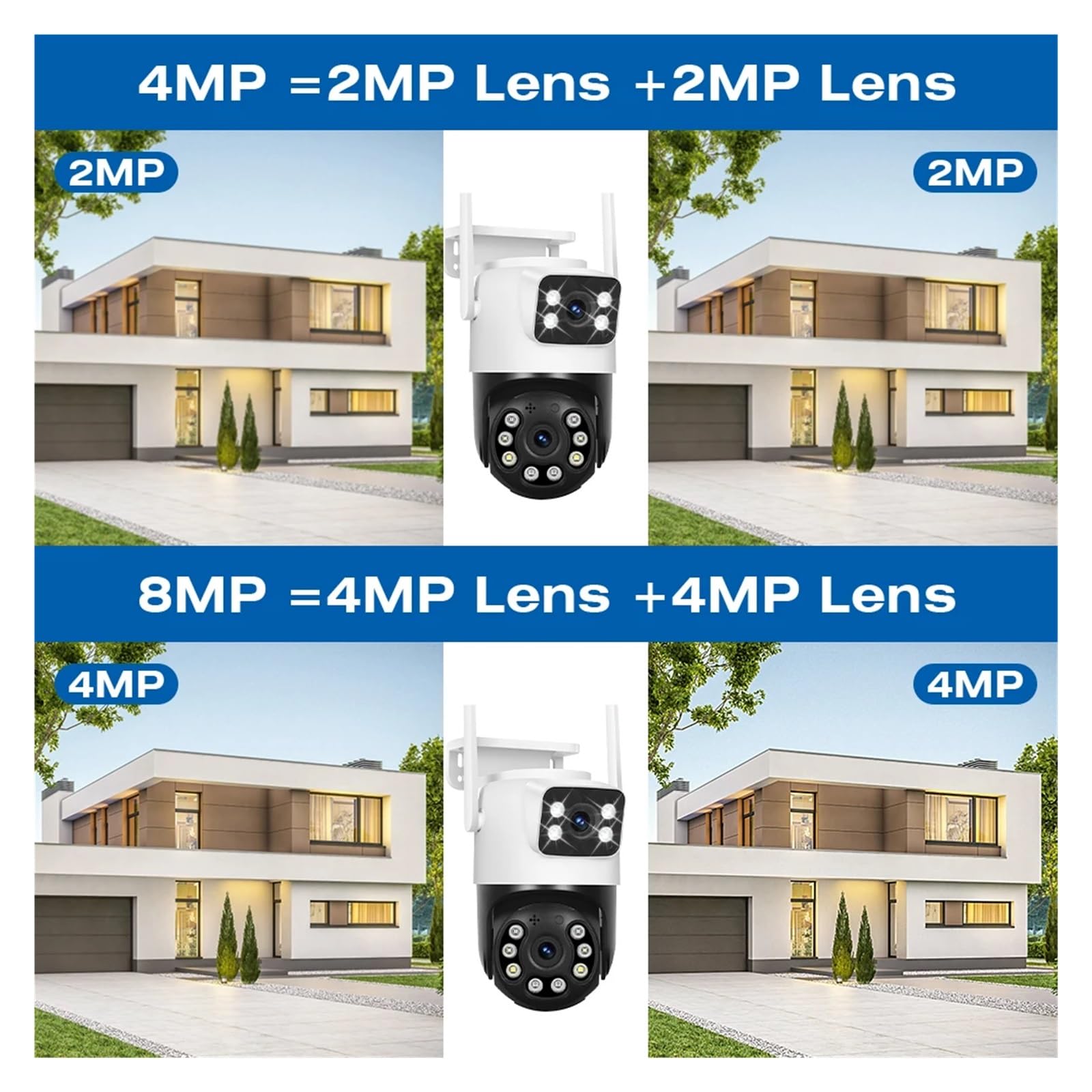 Telecamera esterna WiFi PTZ a doppio obiettivo 4K da 8 MP