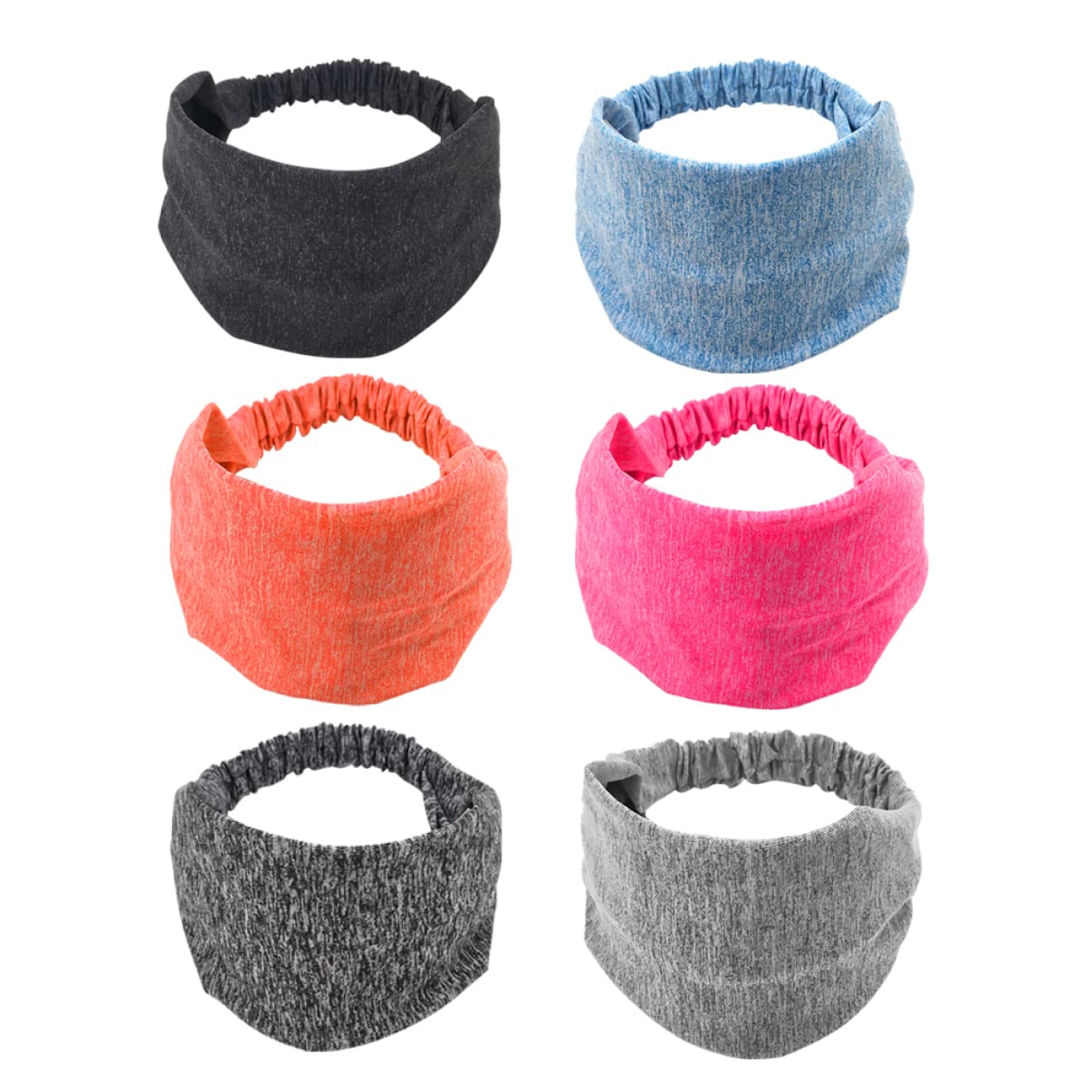 LALAFINA 12stücke Damen Stirnbänder Breites Rutschfestes Haarband Für Yoga Und Laufen Schwarz Fluoreszierendem Orange Hellblau Und Dunkelgrau Für Sport Und Haarschmuck