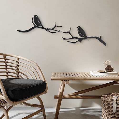 Vista 17 de Americanflat Decoración de pared de 14 x 10.5 pulgadas, decoración de pared de metal de anclaje para dormitorio, decoración moderna de pared