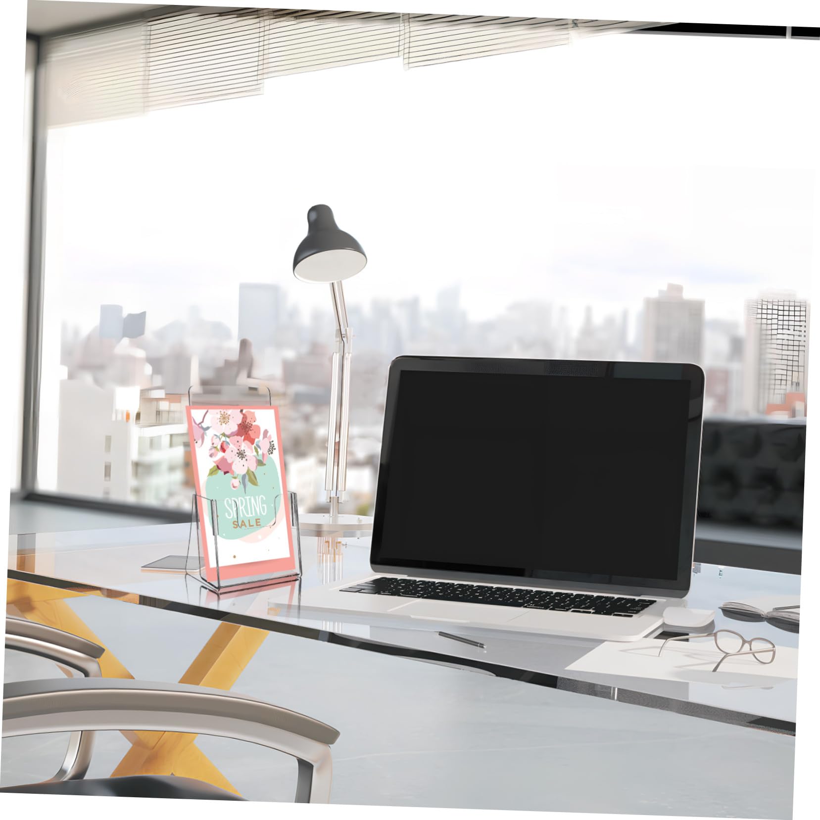 Porte-brochures en Acrylique Transparent Transmission Lumineuse Solide et Robuste Lot de 2 pour Organiser Brochures et Menus Bureau