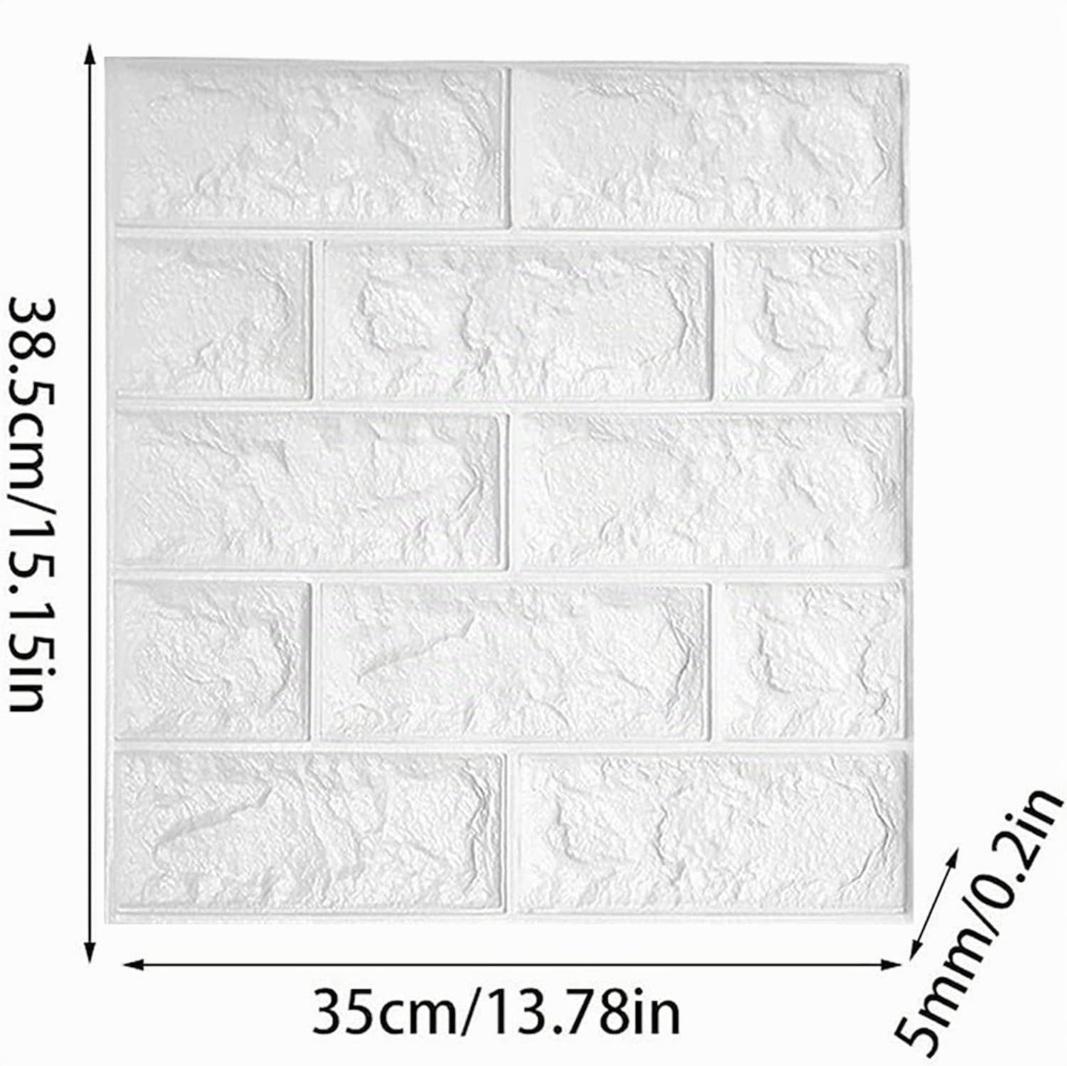 Papel Pintado 3D Ladrillo,10 Piezas PE de Espuma 3D Wallpaper, Autoadhesivo Grueso Impermeable DIY Pegatina de Pared Espuma 3D,para Salón Dormitorio Fondo de Pared Decoración Arte (35*38.5cm,Blanco)