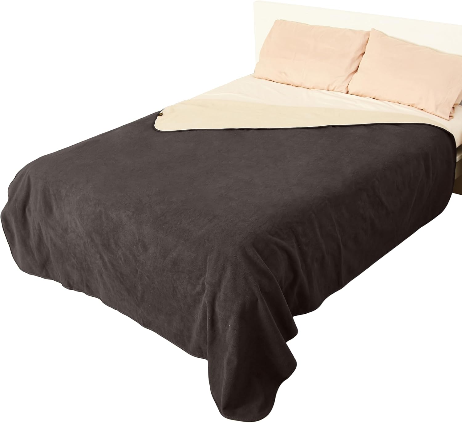 Catalonia Waterproof Fleece Blanket for Couch, Reversible Baby Pet Doggy Pee Proof, Bed Sofa Cover Furniture Boat Mattress Protector, Large (Brown+Taupe, 60x80 inch)