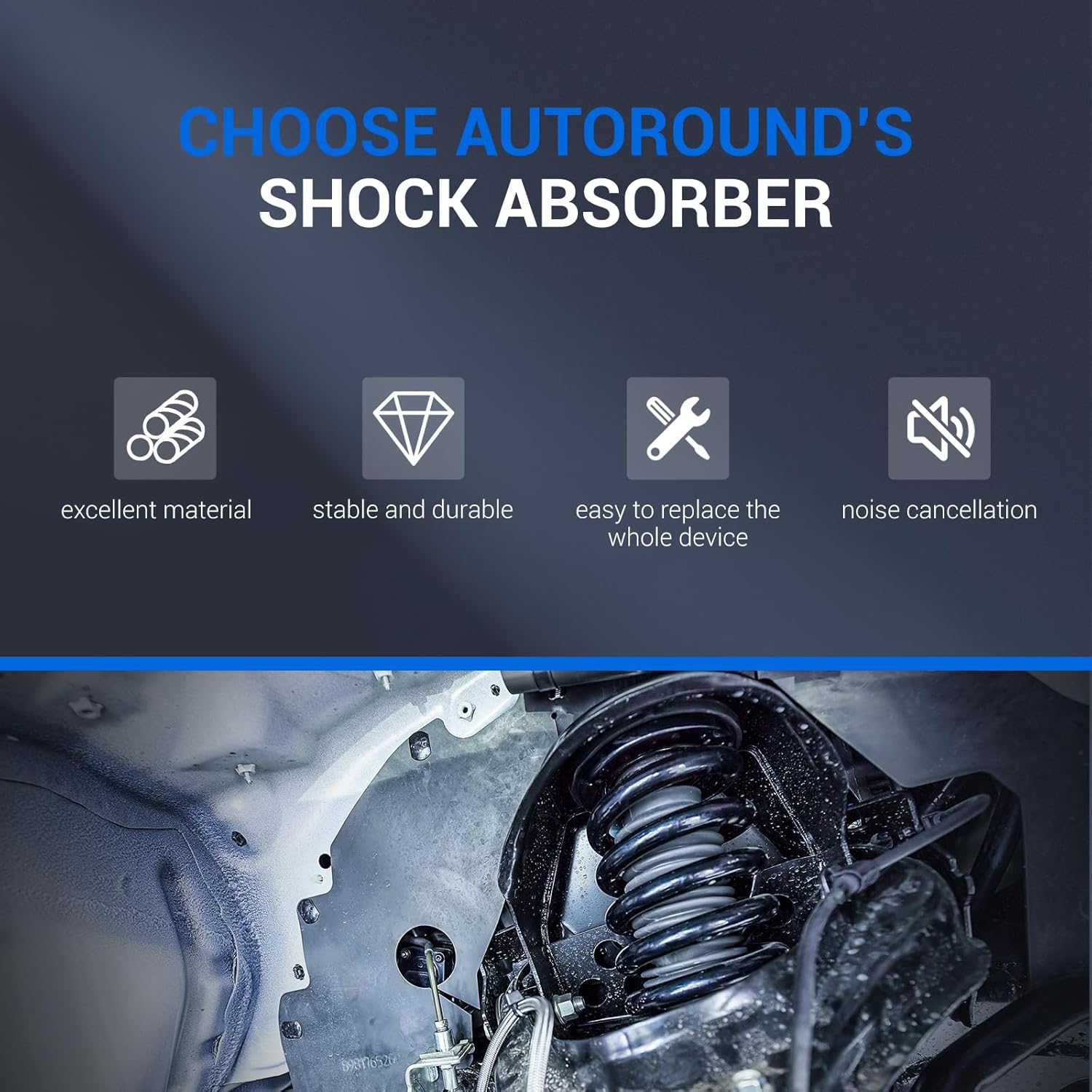 Autoround Pair 37290 Rear Shock Absorber Compatible for Dodge Grand Caravan 2008-2020, Chrysler Town & Country 2008-2016, Ram C/V 2012-2015, Volkswagen Routan 2009-2014, Left & Right Side