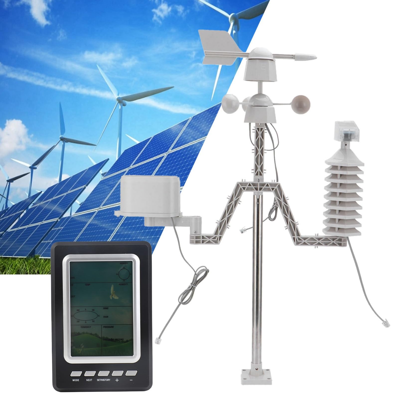 Stazione di Previsioni Meteorologiche LCD Retroilluminato con Sensore Wireless per gli Appassionati di Strumenti Meteorologici