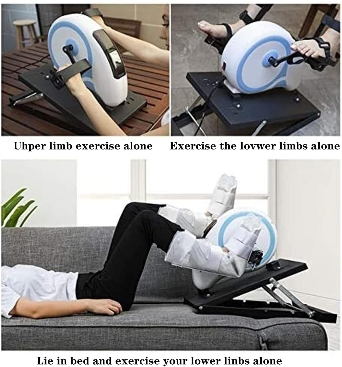 Mini Electric Bike Silent Electric Pedal Exerciser Fitness Motorized Pedal Exercise Bike Resistance Rehabilitation for Legs and Arms