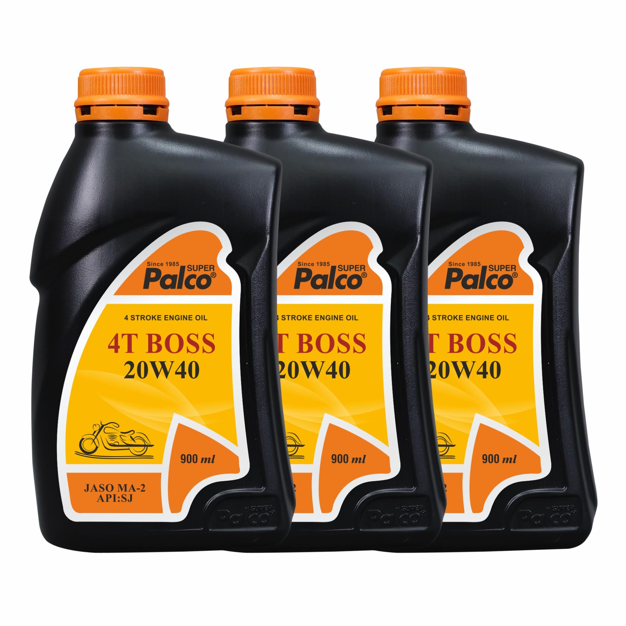 PALCO 4T BOSS 20W40 SJ API JASO MA-2 Synthetic Technology Multigrade Engine Oils for Bikes | 4-Stroke Engine Oil | Smooth Gear Protection for High Performance Bikes | Pack of 3 (900 ml)