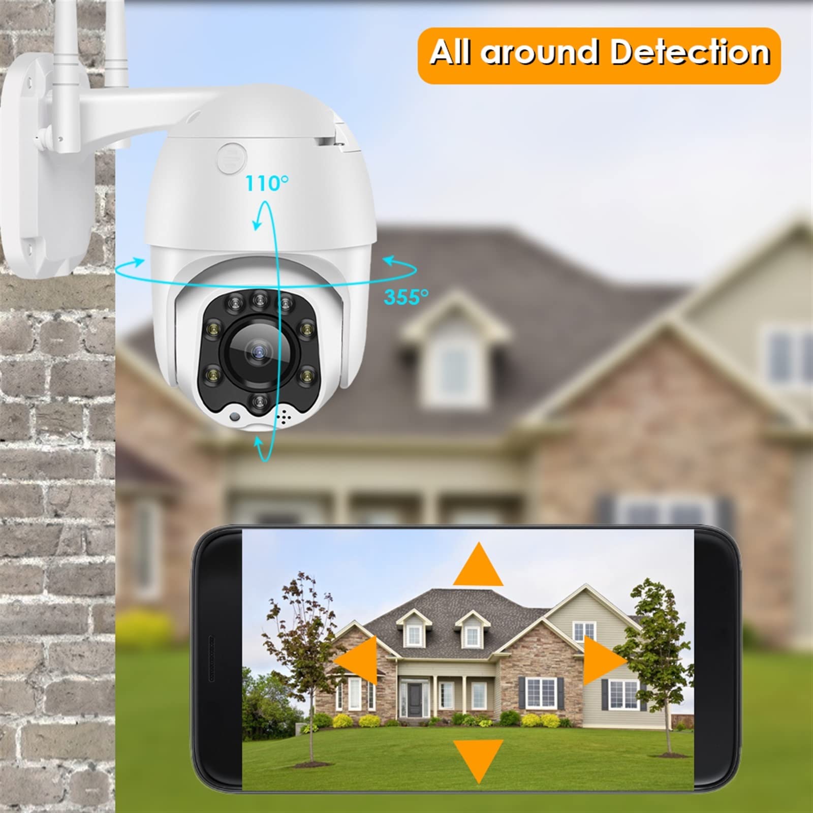 Telecamera Wifi Esterno, 4G SIM Card Telecamera IP Telecamera di videosorveglianza Sicurezza esterna PTZ Telecamera CCTV Audio a 2 vie Zoom ottico 5X Notte a colori ,Sicurezza, Antifurto(4mm,UPGRADE_W