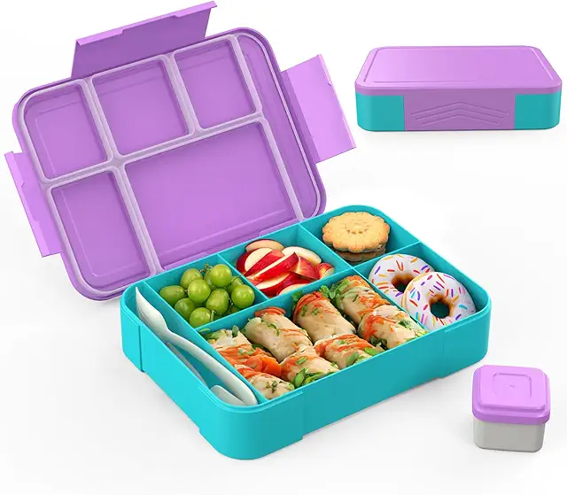 SWVIODMT Brotdose Kinder mit Fächern 1300 ml, Auslaufsichere Lunchbox für Schule