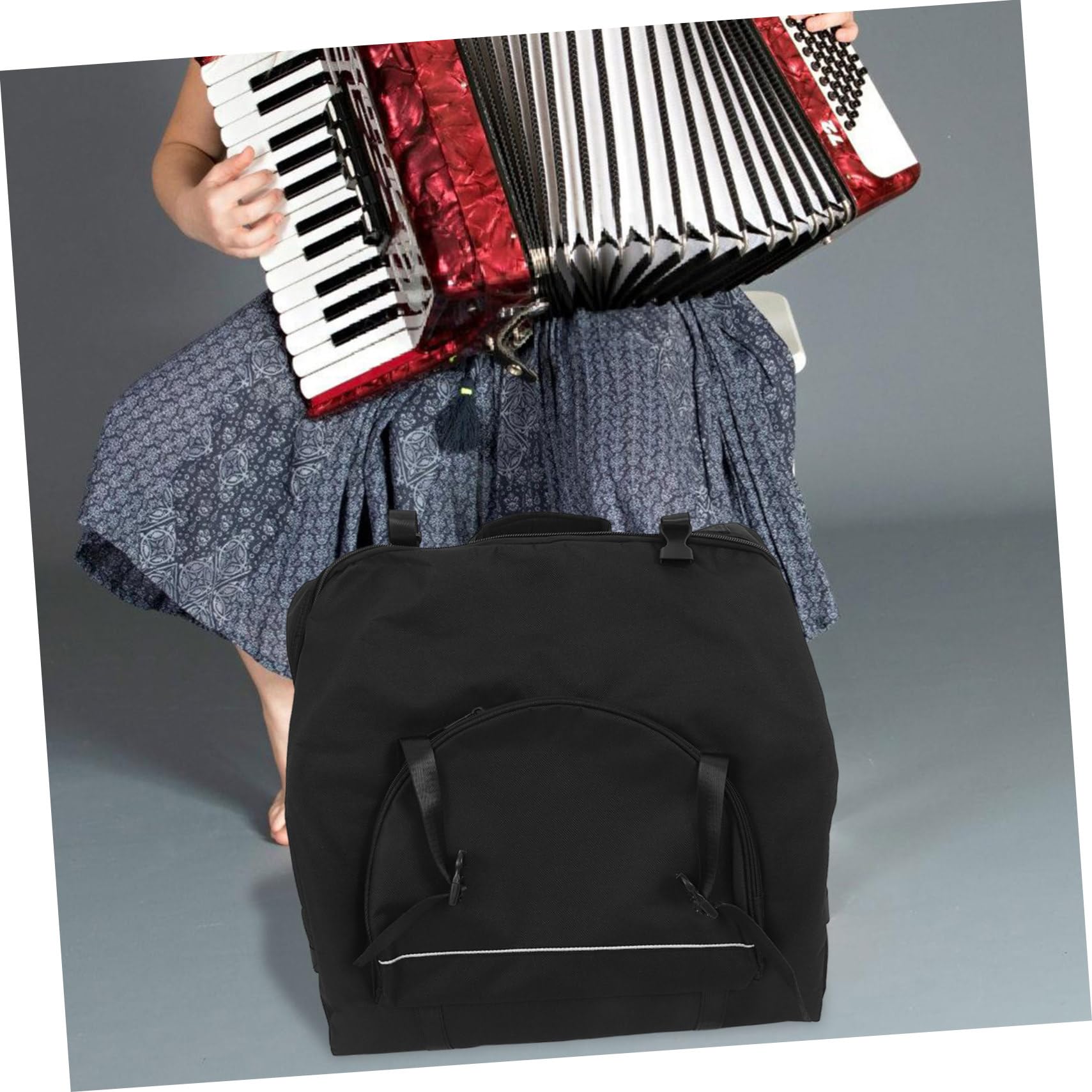 Supvox Akkordeontasche Rucksack Stoßfest Mit Verstellbaren Gurten Leichtes Musikinstrumenten Case Schwarz Aufbewahrungstasche Für Akkordeon Accessoires Outdoor Tragetasche