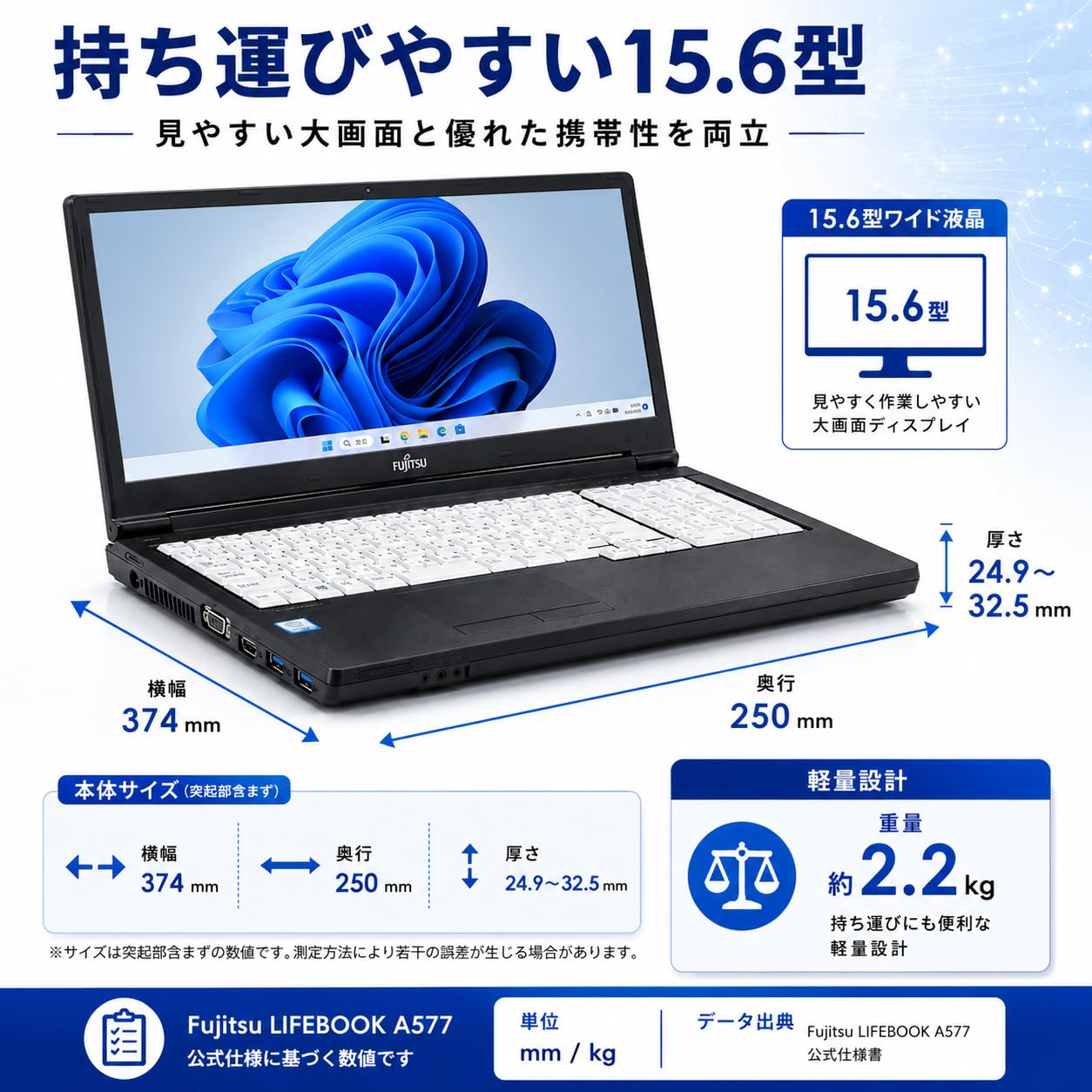富士通 LIFEBOOK A577 ノートパソコン 15.6型 Core i3 メモリ8GB SSD256GB