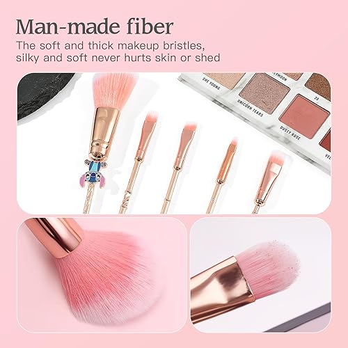 Miniatura 4 de Juego de brochas de maquillaje de puntada, juego de brochas de maquillaje de anime WeChip para niñas y mujeres (5 piezas)