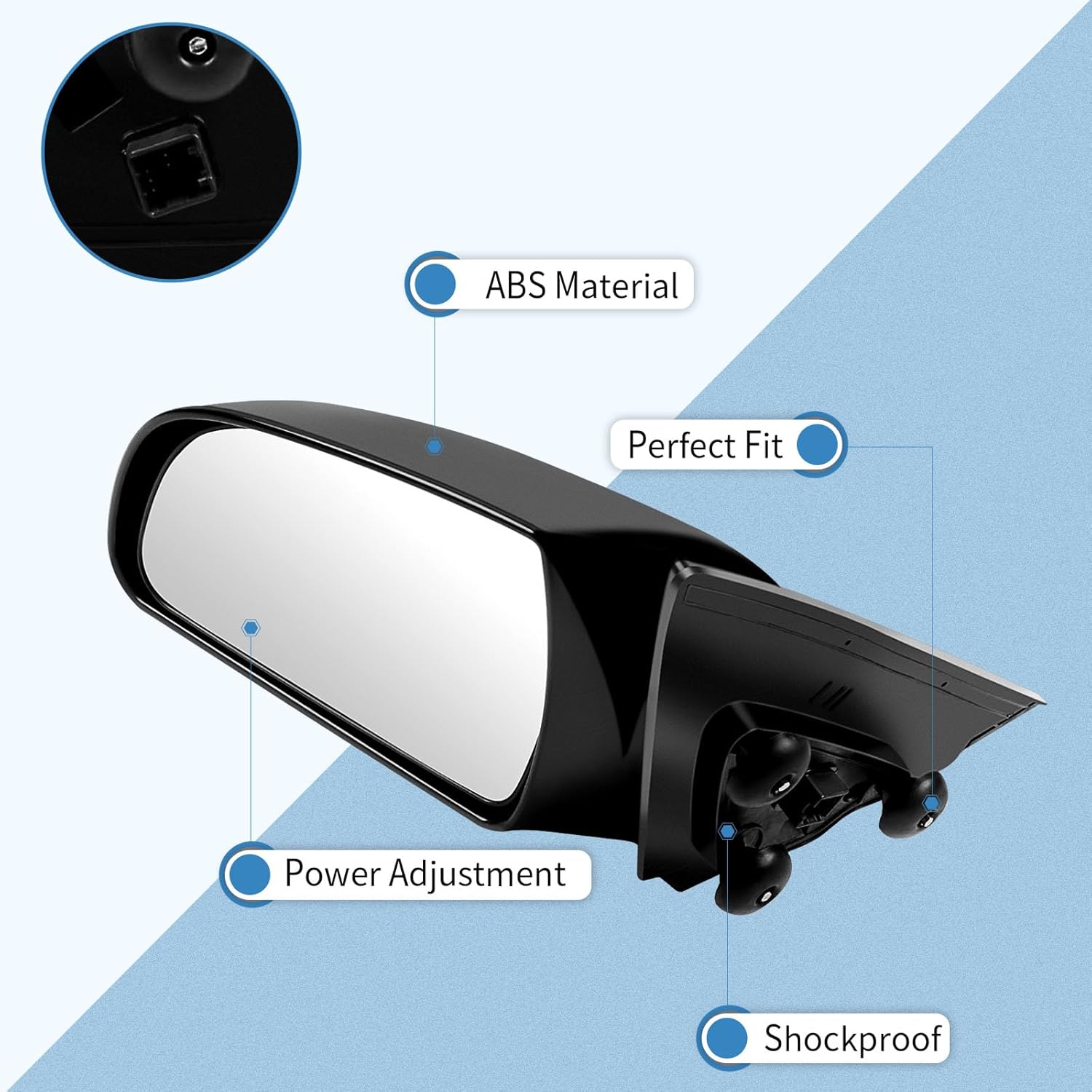 ECCPP Exterior Mirrors Replace with 2006 2007 2008 2009 2010 For Hyundai Sonata Driver and Passenger Side HY1320149, HY1320148