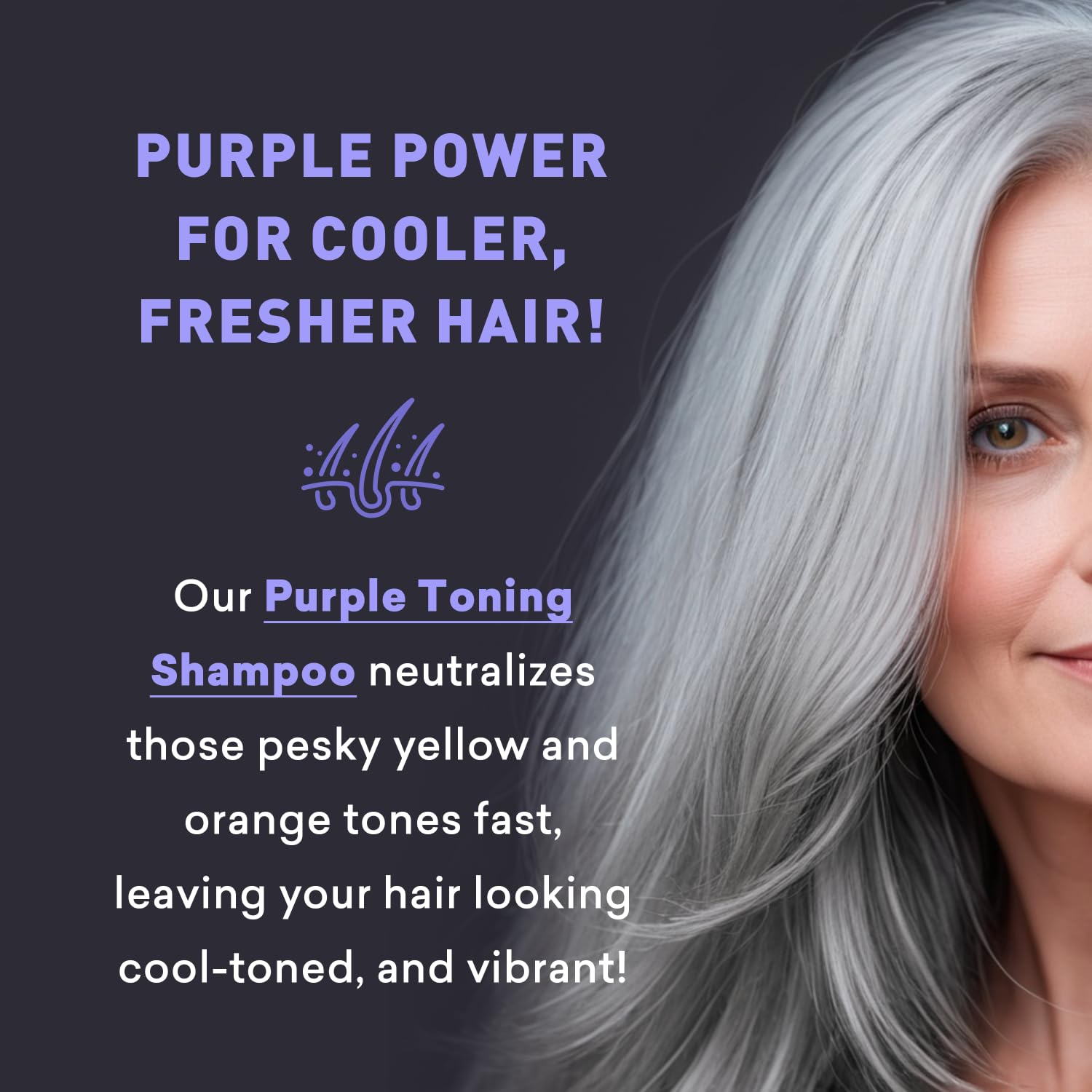 Just Nutritive Silver & Gray Hair Perfecting Duo | Hydrating Gray Hair Shampoo & Anti-Brass Purple Shampoo 16 & 8 Fl Oz.