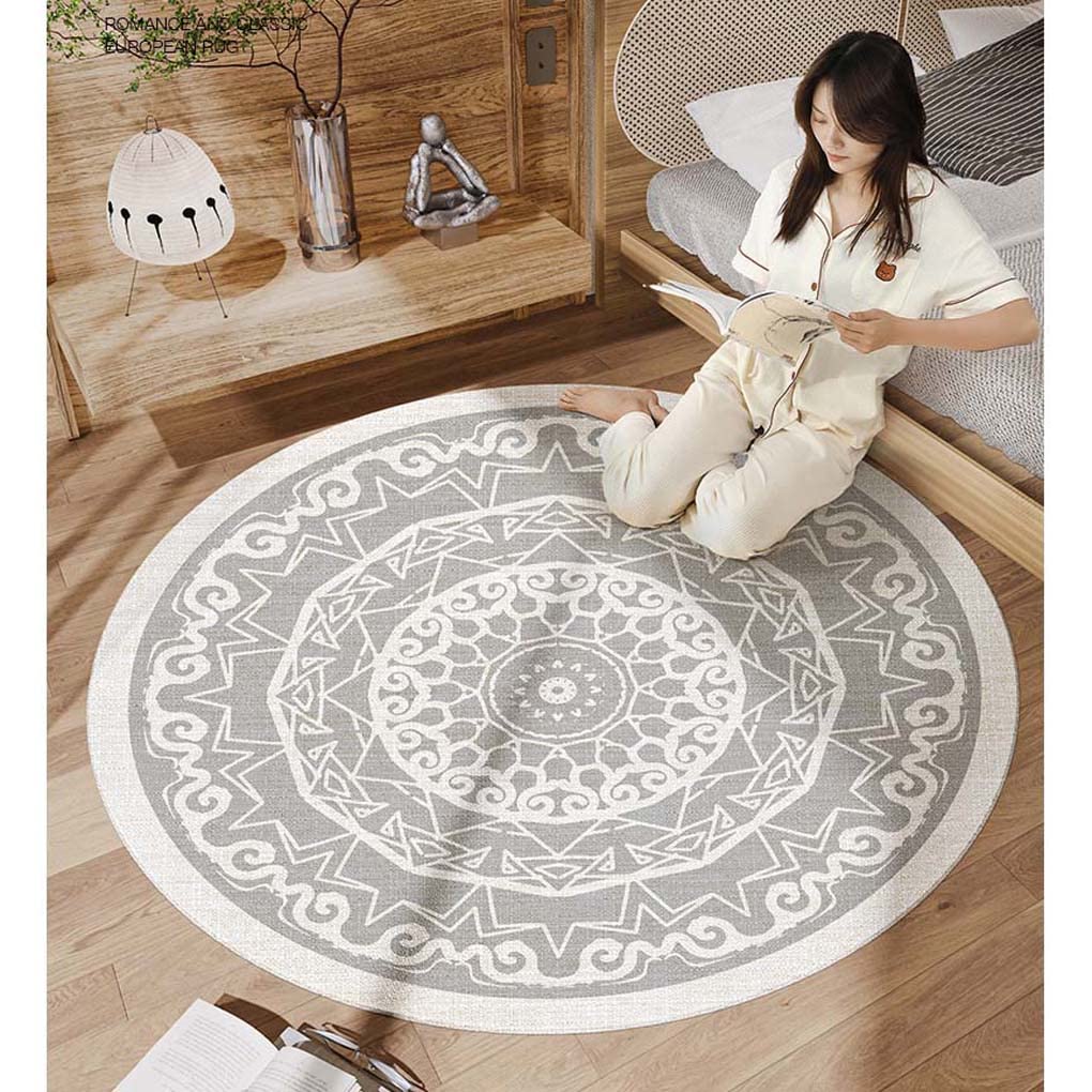 在庫処分❗️ラグマット 丸型 滑り止め付き ふわふわ 北欧 100cm グレー 在庫処分 ラグマット 丸型 滑り止め付き ふわふわ 北欧 100cm グレ