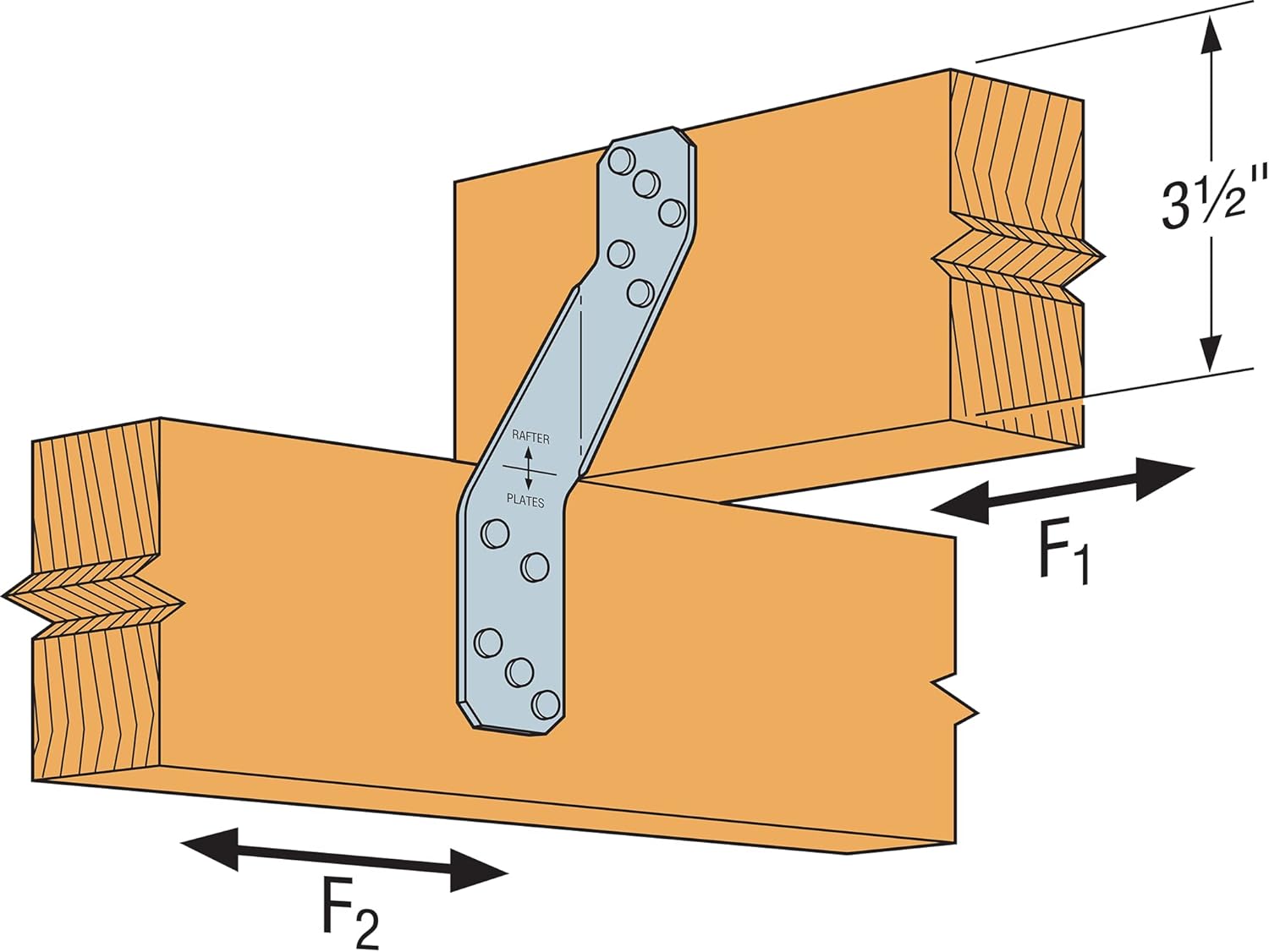 Simpson Strong Tie H2.5T - Galvanized Steel 18 Gauge Hurricane Tie for 2x4 Bottom Chord Trusses, Structural Connector for Uplift Resistance (Pack of 100)