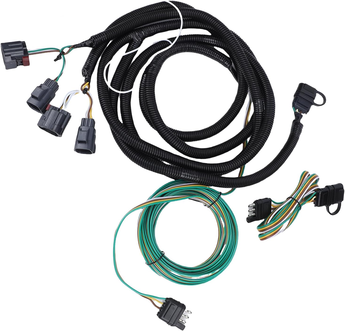 Eujgoov 4 Way Flat Towing RV Wiring Harness Kit 4 Pin Trailer Connector Replacement for JK 2007-2018