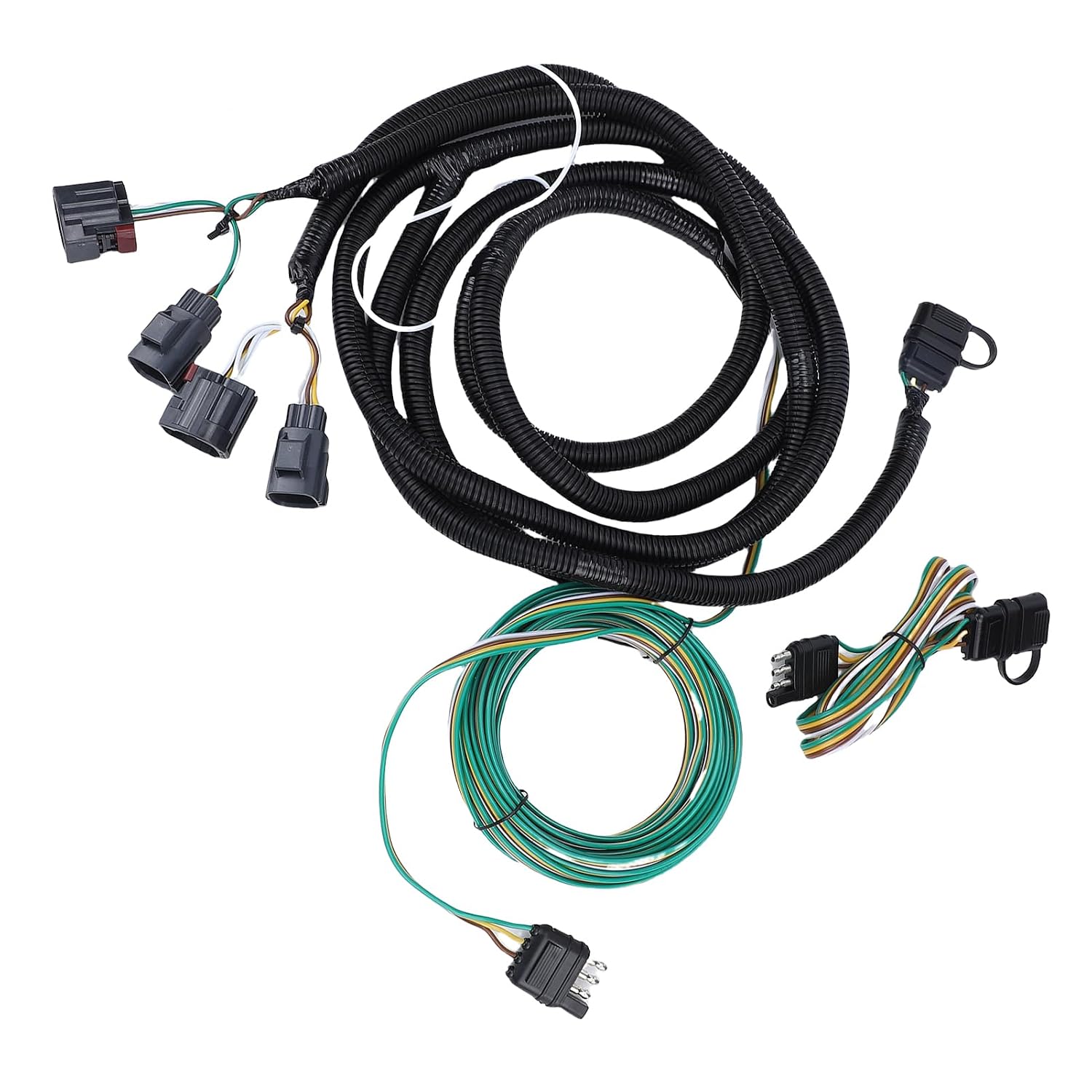 4 Way Trailer Towed Vehicle RV Wiring Harness Kit, 58903 Flat Towing Wiring Taillight Brake Harness Connector Replacement for JK 2007-2018