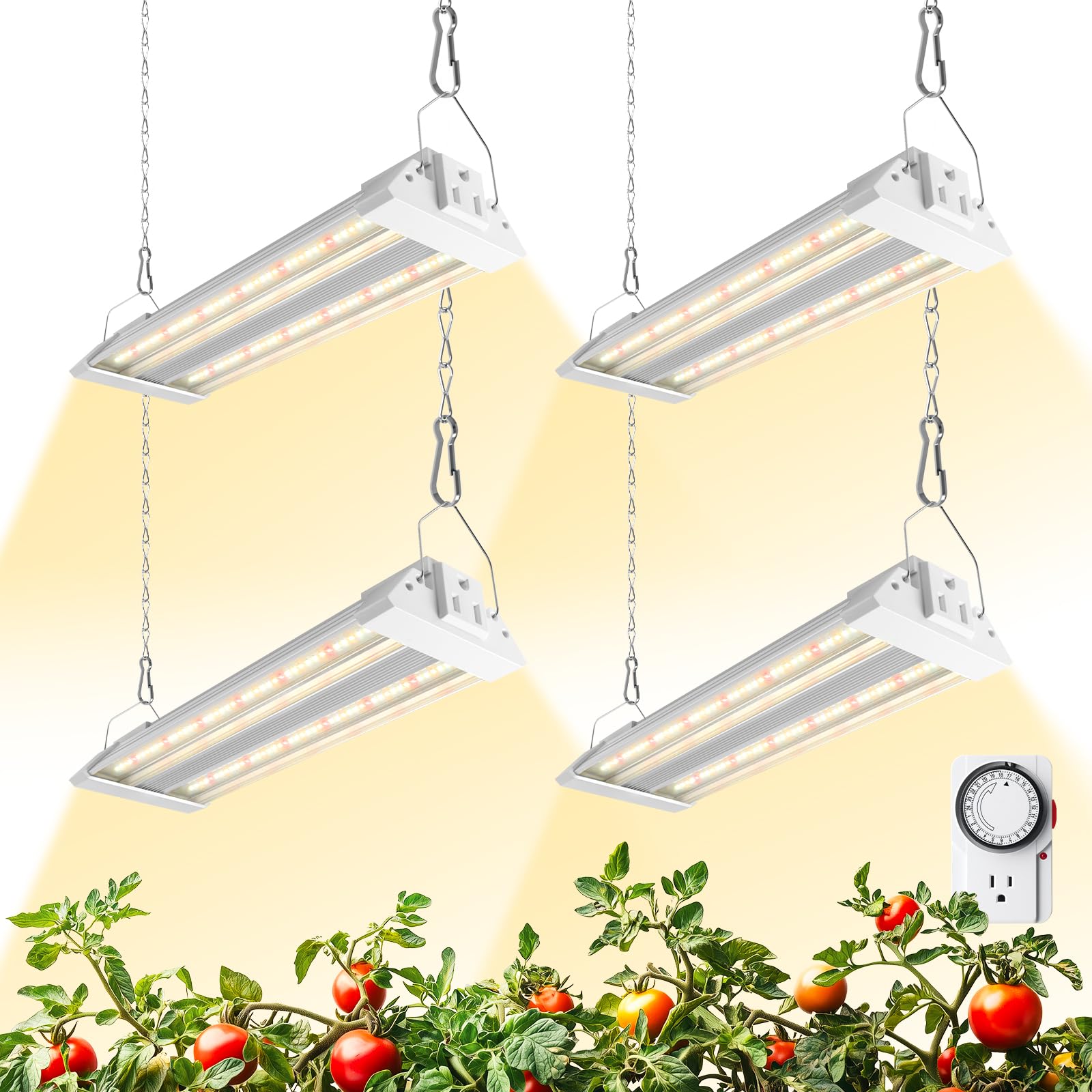 Barrina TX18 1FT LED Grow Light, 72W(4 x 18W, 360W Equivalent), Timer