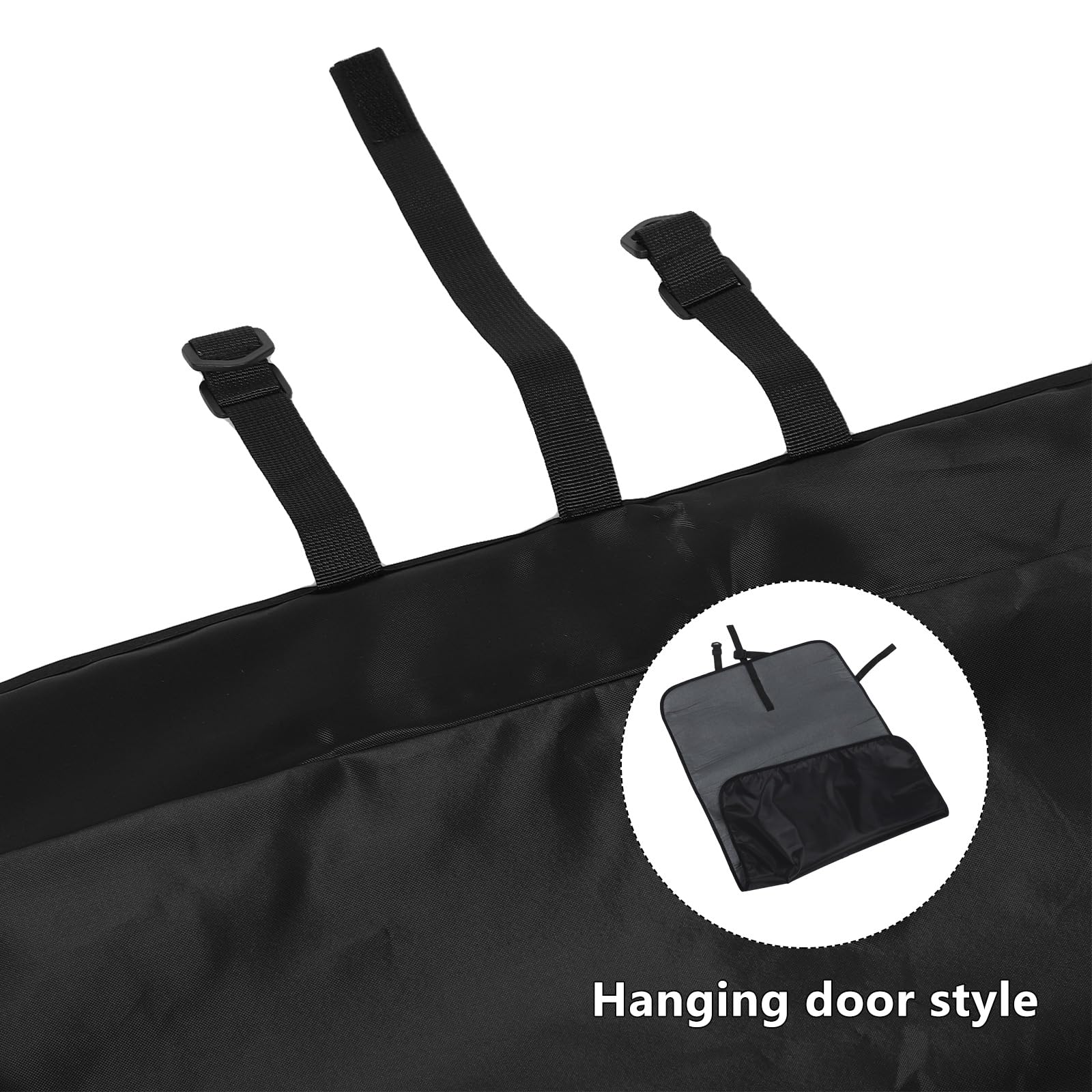 Tappetino da Stiro Portatile Nero in Poliestere per Armadi | Montaggio Semplice con Ganci, Uso Domestico e Viaggio, Cura Tessuti Versatile e Salvaspazio