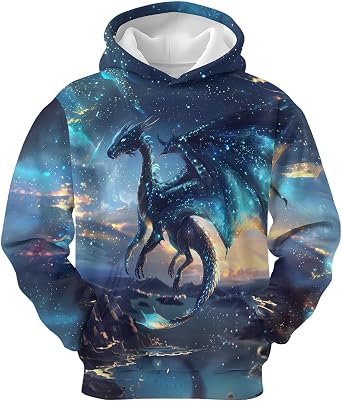 Wolf Hoodies for Boys Girls 3D Printed Hooded Sweatshirts Long Sleeve Pullover Hoodie with Pocket 6-16 Years