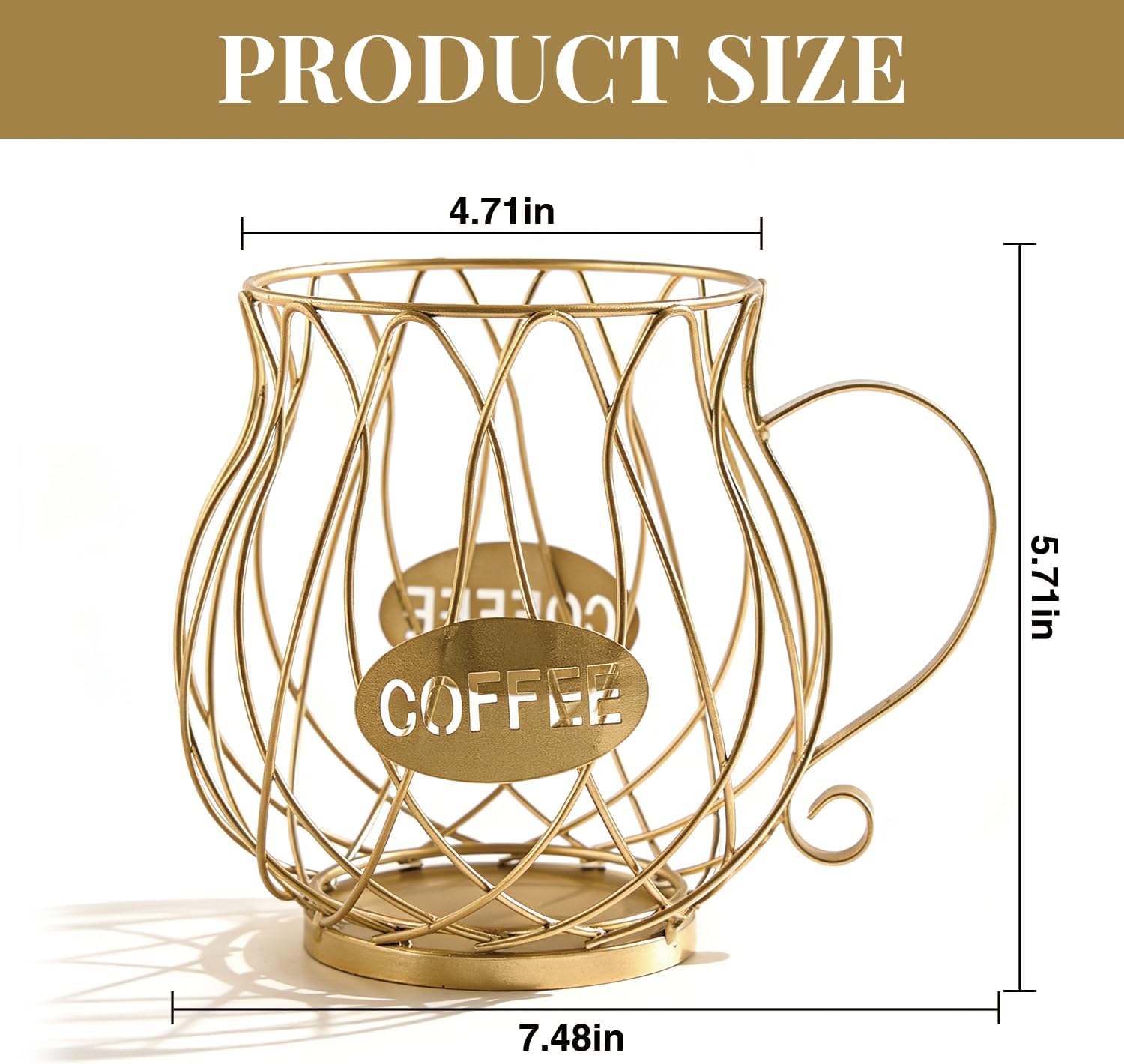 Coffee Basket, K Cup Holder, Kcup Organizer for Countertop, Large Capacity Coffee Pod Organizer for K Cup Storage for Kitchen Counter and Office Desktop (Black)
