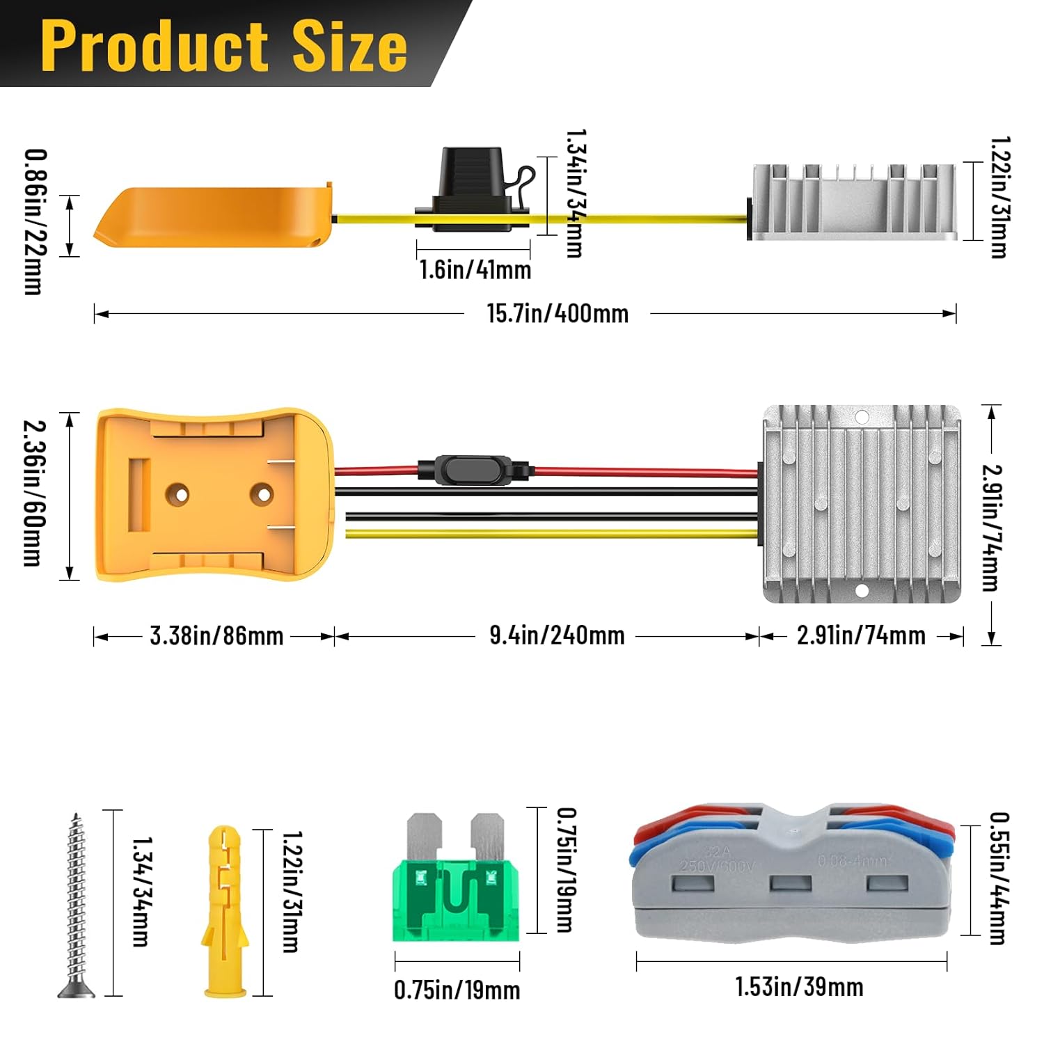 Ciciglow 18V Auf 12V Step-Down Konverter - 120W DC Spannungsregler Für Akkus