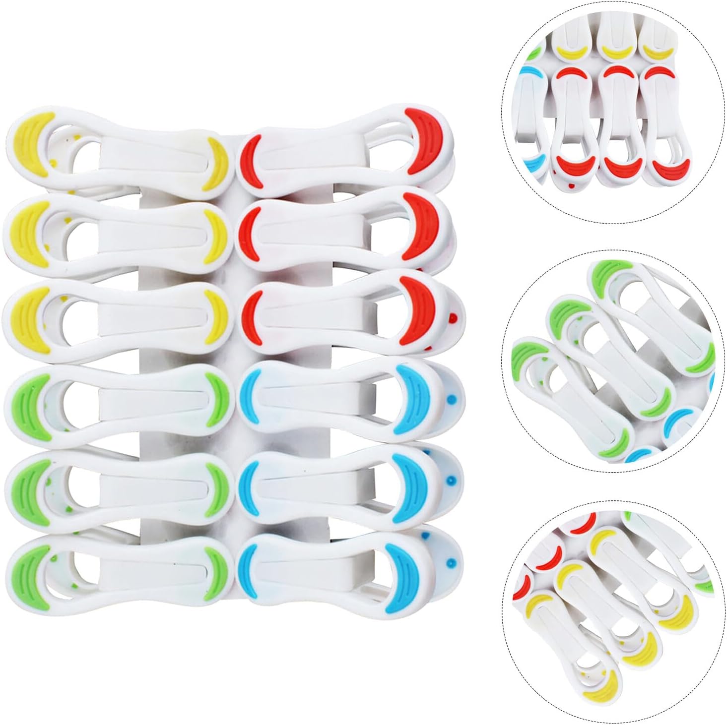 Cabilock Plastic Clips 12pcs Plastic Clothespins Non Slip Clothes Pin Laundry Clips