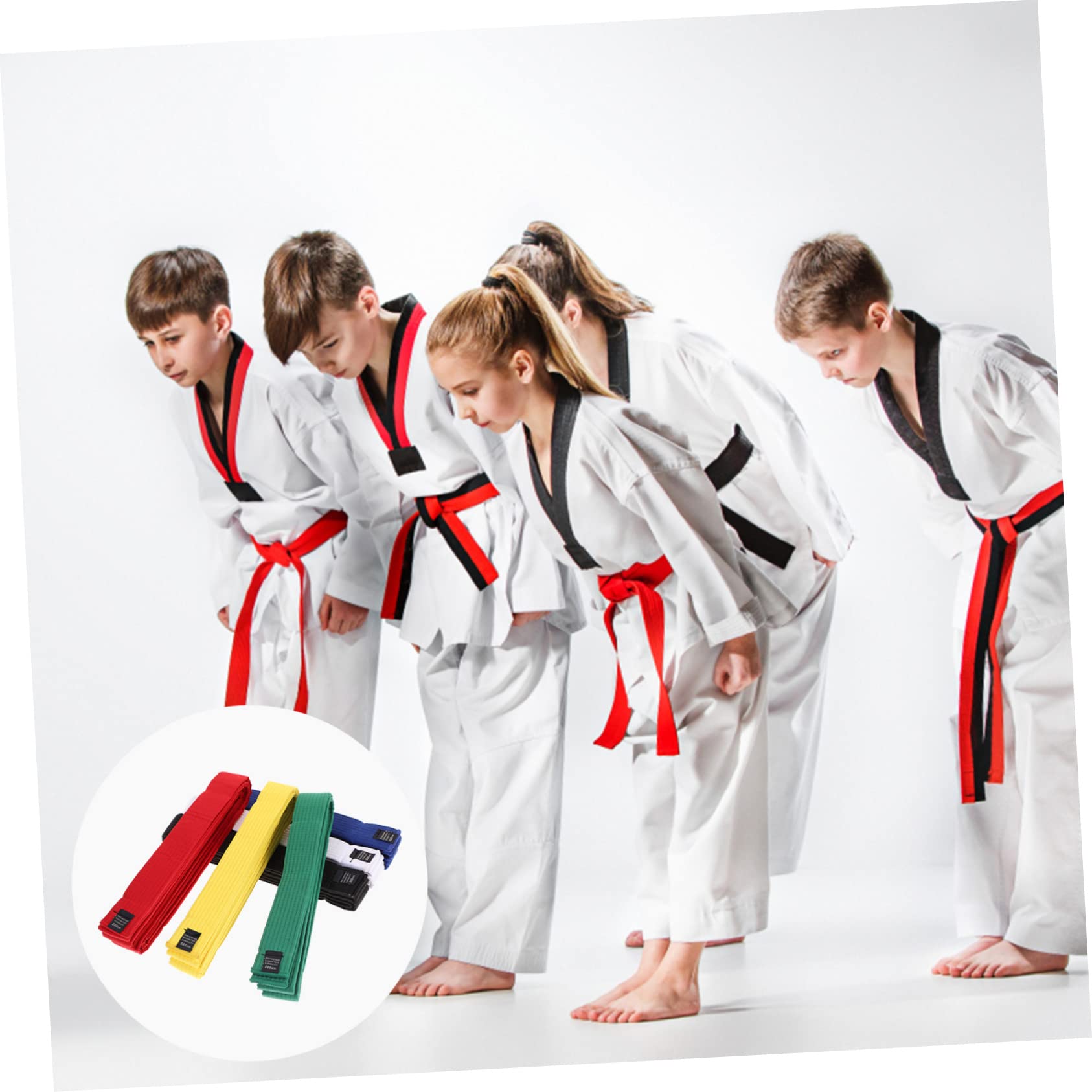 Happyyami 6 Pezzi Cinture da Karate in Cotone, Leggere e Comode, Facili da Pulire, per Allenamento di Arti Marziali e Taekwondo