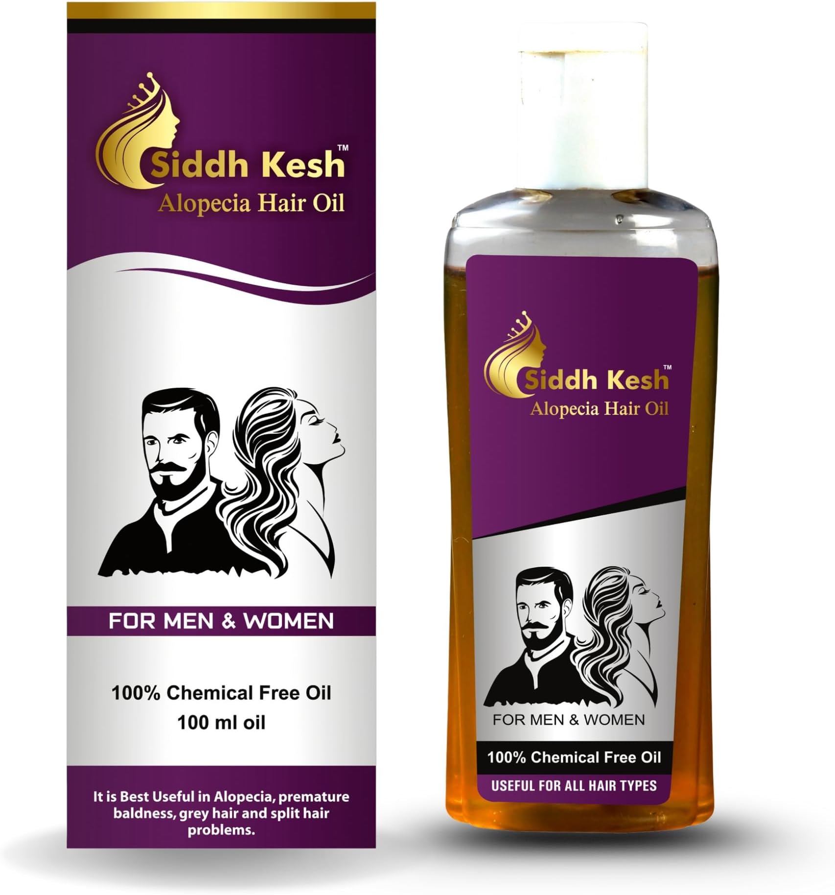 Alopecia Hair Oil – 100ml | Ayurvedic Hair Oil | pure Herbal & Chemical-Free | Anti Hair Fall,Strengthens Roots, Repairs Scalp & Promotes Natural Hair Growth for Men & Women