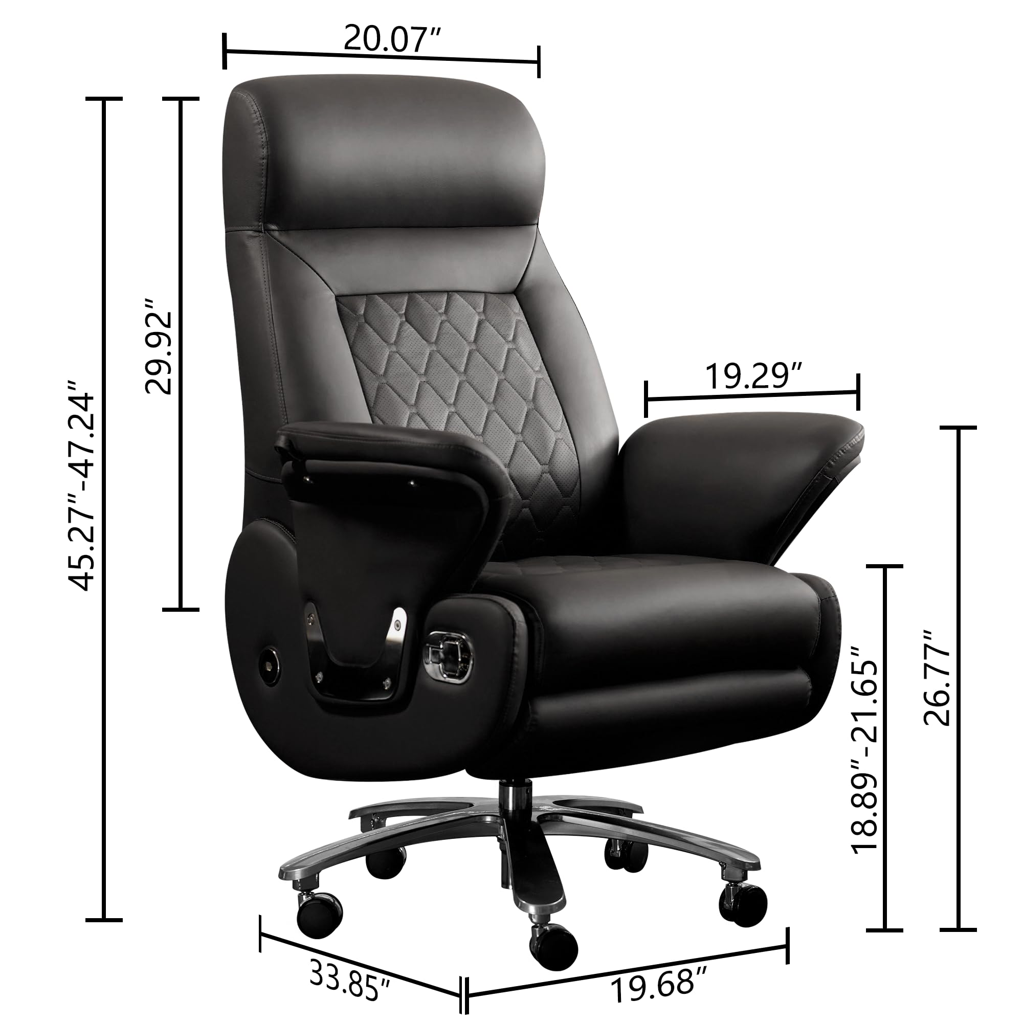 Amazon.com: Kinnls Luca Massage Office Chair Genuine Leather Power