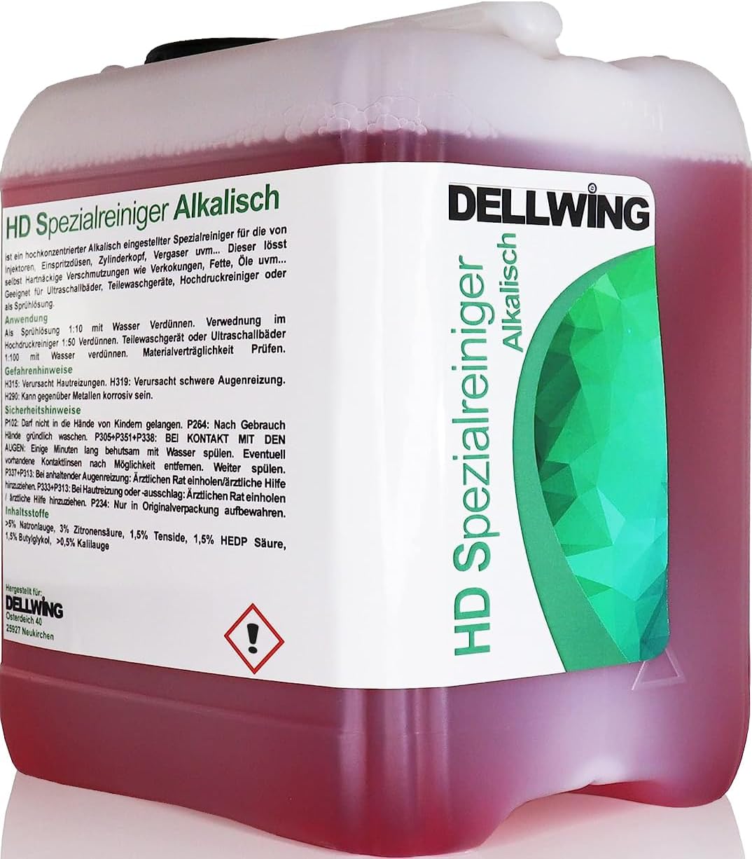DELLWING HD Spezial 2,5L - Ultraschall Konzentrat zur Reinigung von Autoteilen, Vergaser, Zylinderköpfe, Injektoren, Einspritzdüsen und vielem mehr