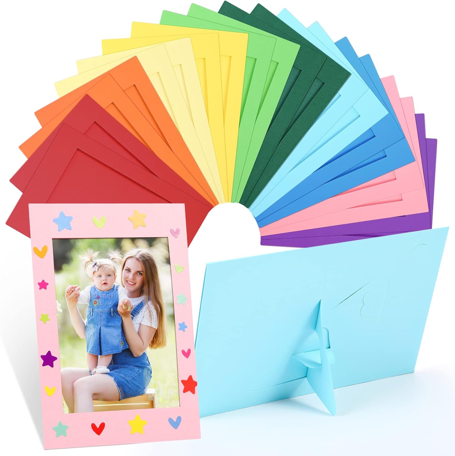 100 Pcs Paper Picture Frames with Easel 4 x 6 Inch Paper