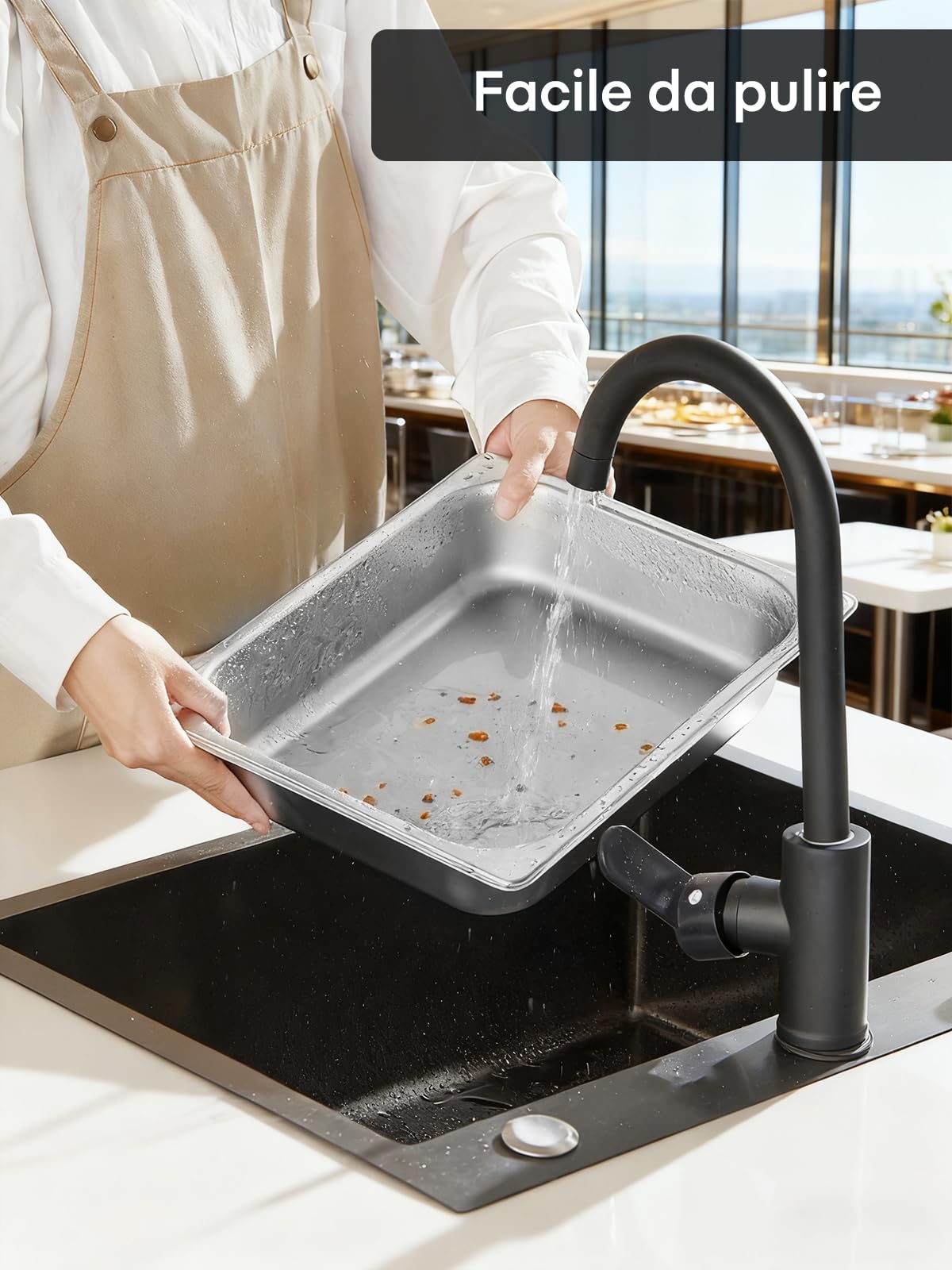 Scaldavivande per Buffet in Acciaio Inox, 4 Pezzi Chafing Dish Buffet, 9L Scaldavivande Rettangolare con Coperchio, per Catering, Feste, Buffet, Matrimoni (2×GN1/1+2×GN1/2+4×GN1/4)