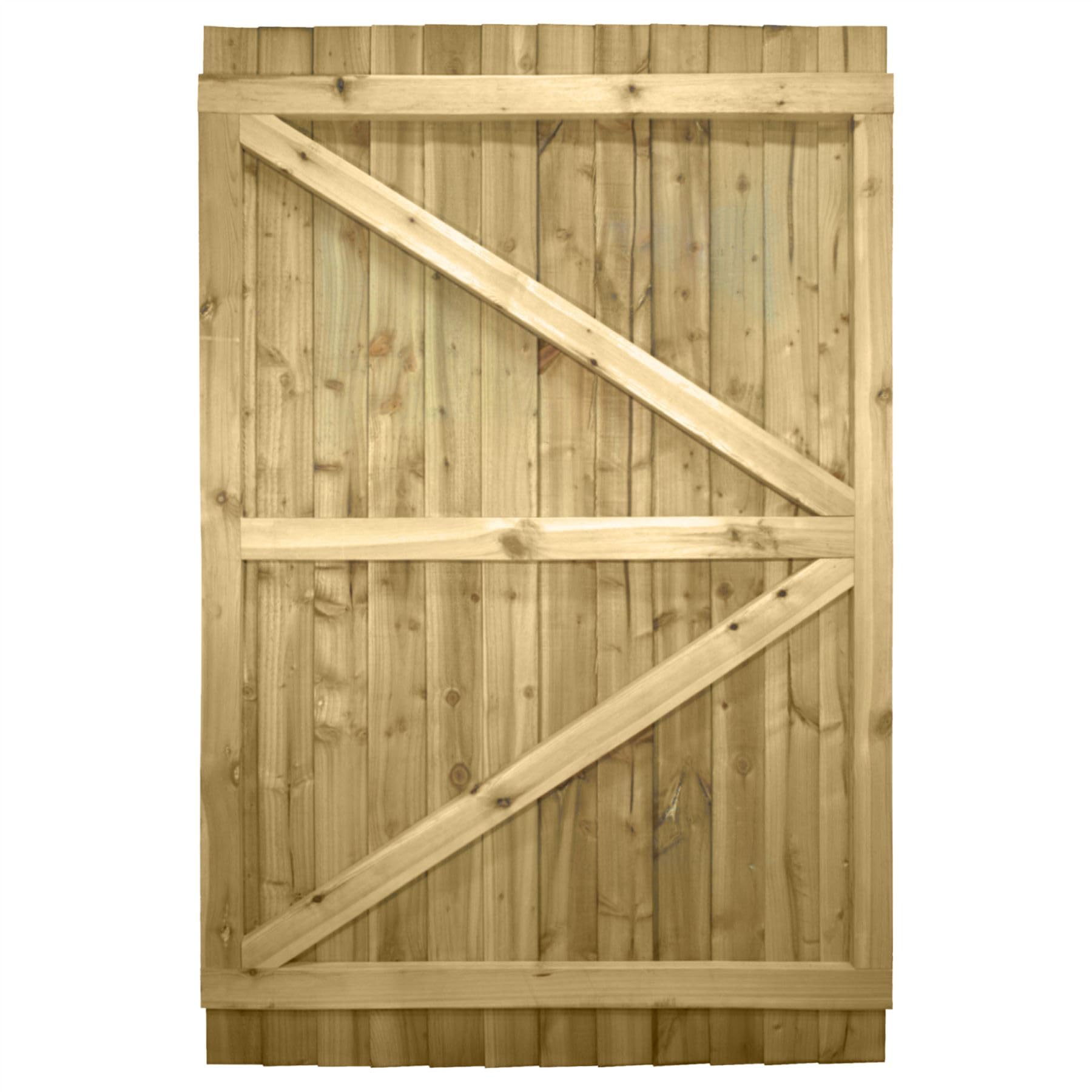 Made to Measure 6ft Wooden Garden Gate, Custom Feather Edge Fully Framed Flat Top Treated Timber Door for Outdoor Pathway Home Access, MAX 180cm High x MAX 120cm Wide