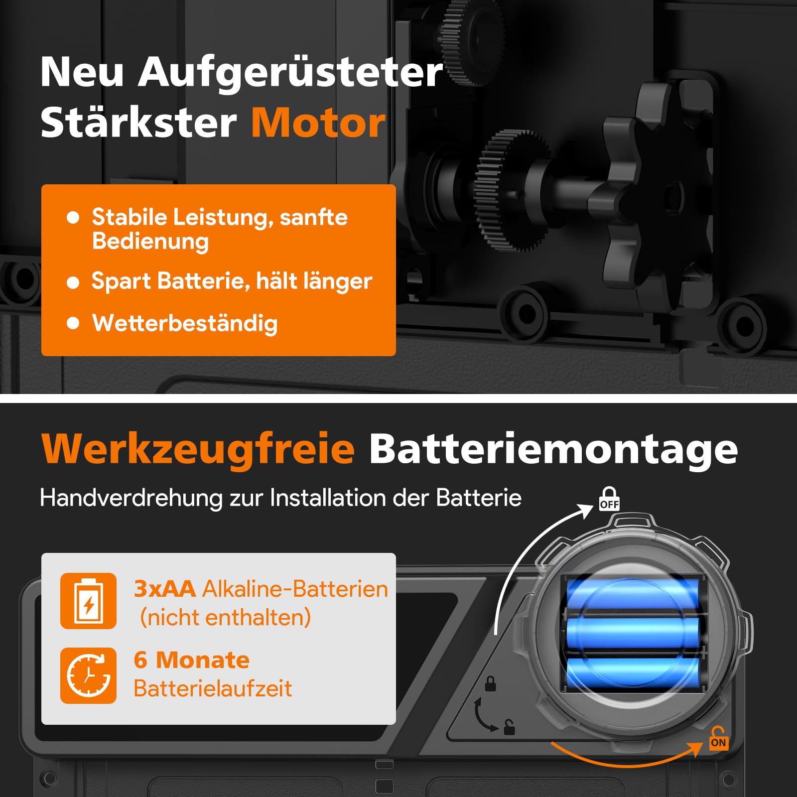 Große Automatische Hühnerklappe Batterie, Aluminum Hühnerklappe Automatisch mit Wasserdicht Großes Display, Timer, Manuelle, Intelligenter Einklemmschutz Elektrische Hühnertür