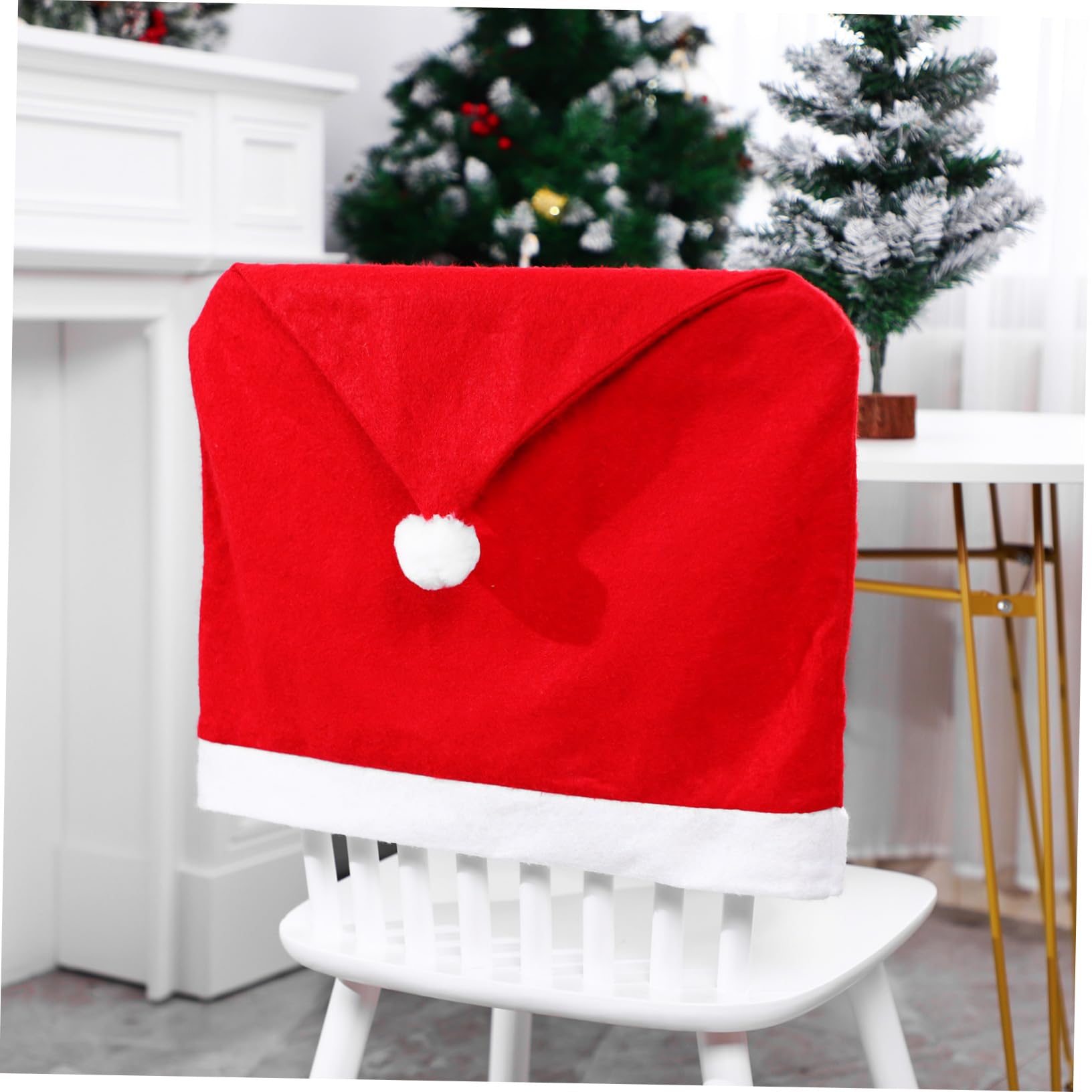 PRETYZOOM 10 Piezas Fundas para Sillas Navideñas Rojas Fundas Navideñas para Sillas para Interiores para Fiestas de Navidad Cocina o Sala de Estar