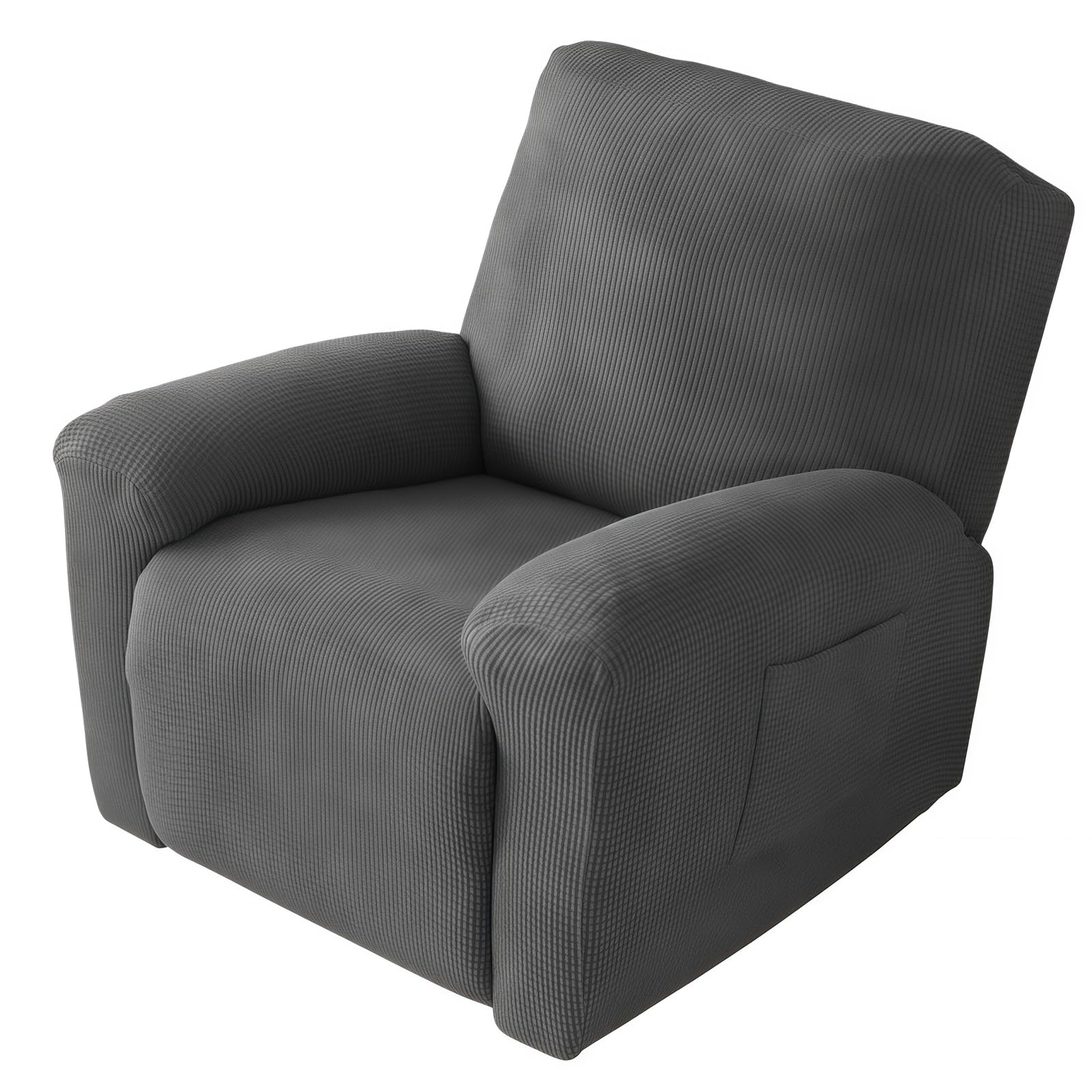 WoeiCuod 1 2 3 4 Seater Couch Cover Stretch Recliner Sofa Covers,with Pockets Sofa Recliner Protector Anti Slip Washable Stain Resistant Armchair Covers For Living Room